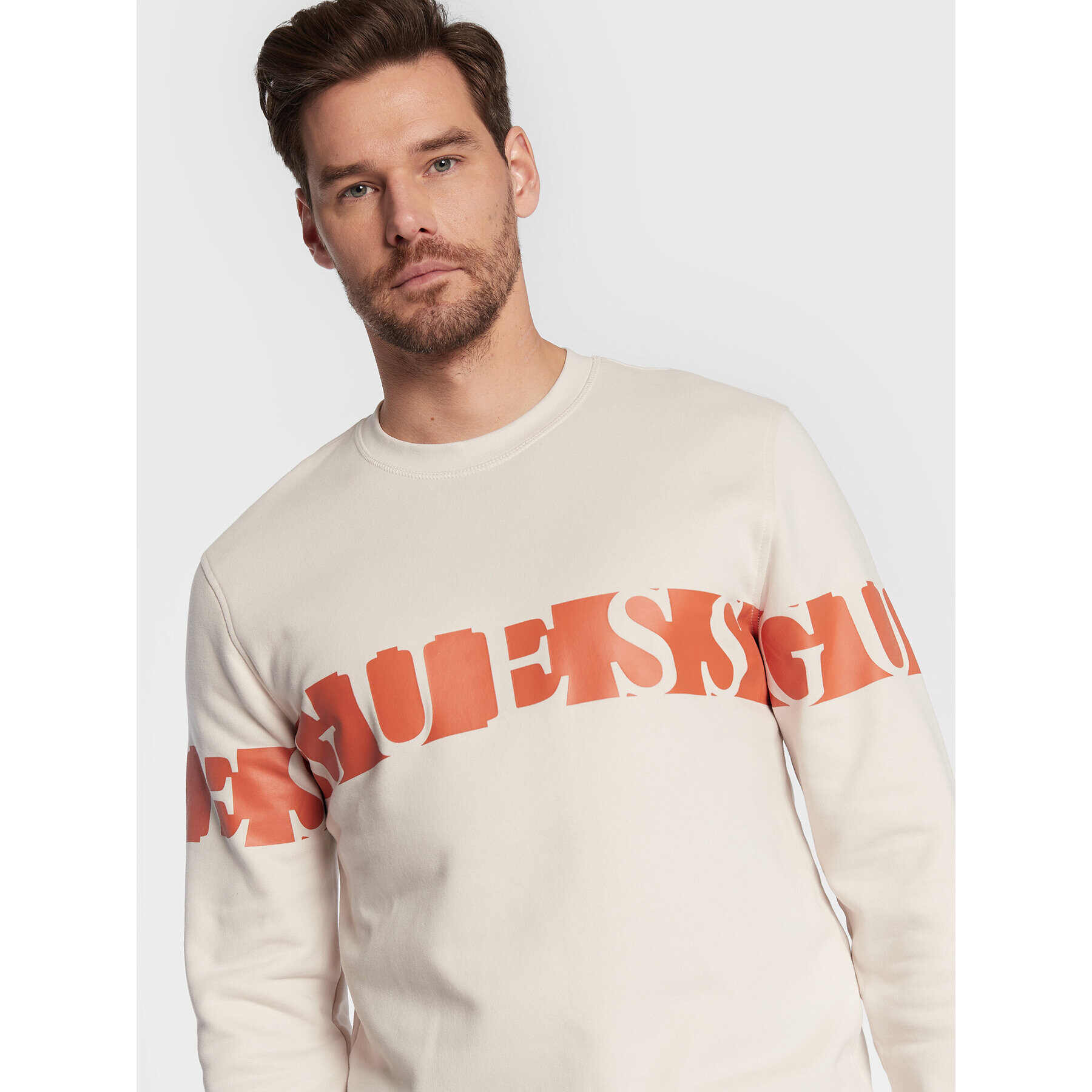 Guess Суитшърт M2BQ23 KBDA1 Бежов Slim Fit - Pepit.bg