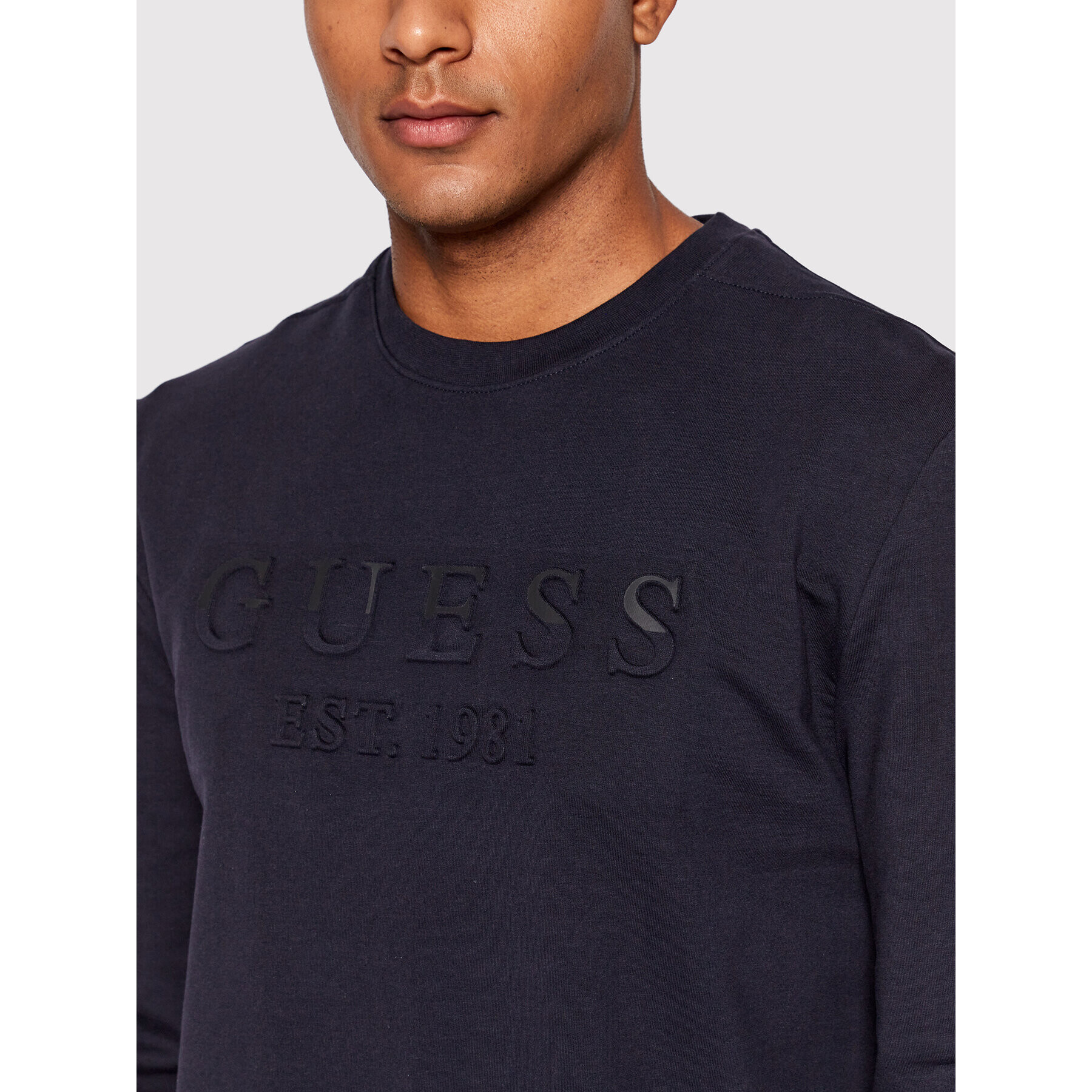 Guess Суитшърт M2YQ08 K6ZS1 Тъмносин Slim Fit - Pepit.bg