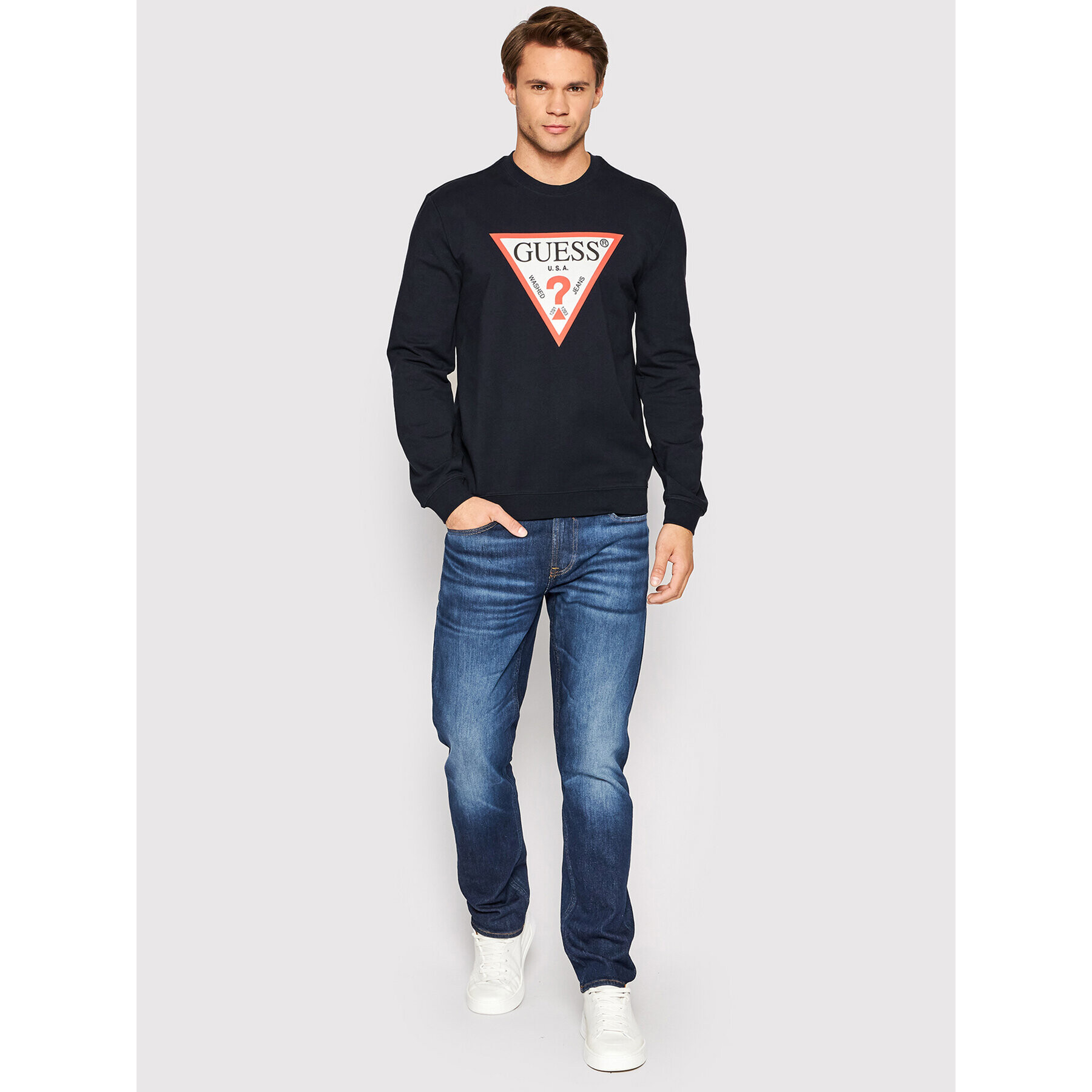 Guess Суитшърт M2YQ37 K6ZS1 Тъмносин Slim Fit - Pepit.bg