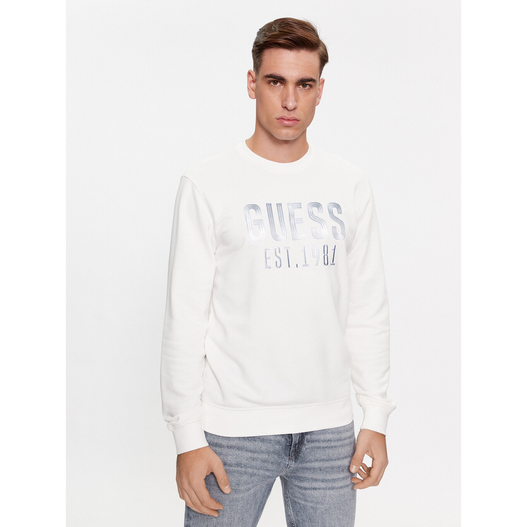 Guess Суитшърт M4RQ08 KBK32 Бял Regular Fit - Pepit.bg