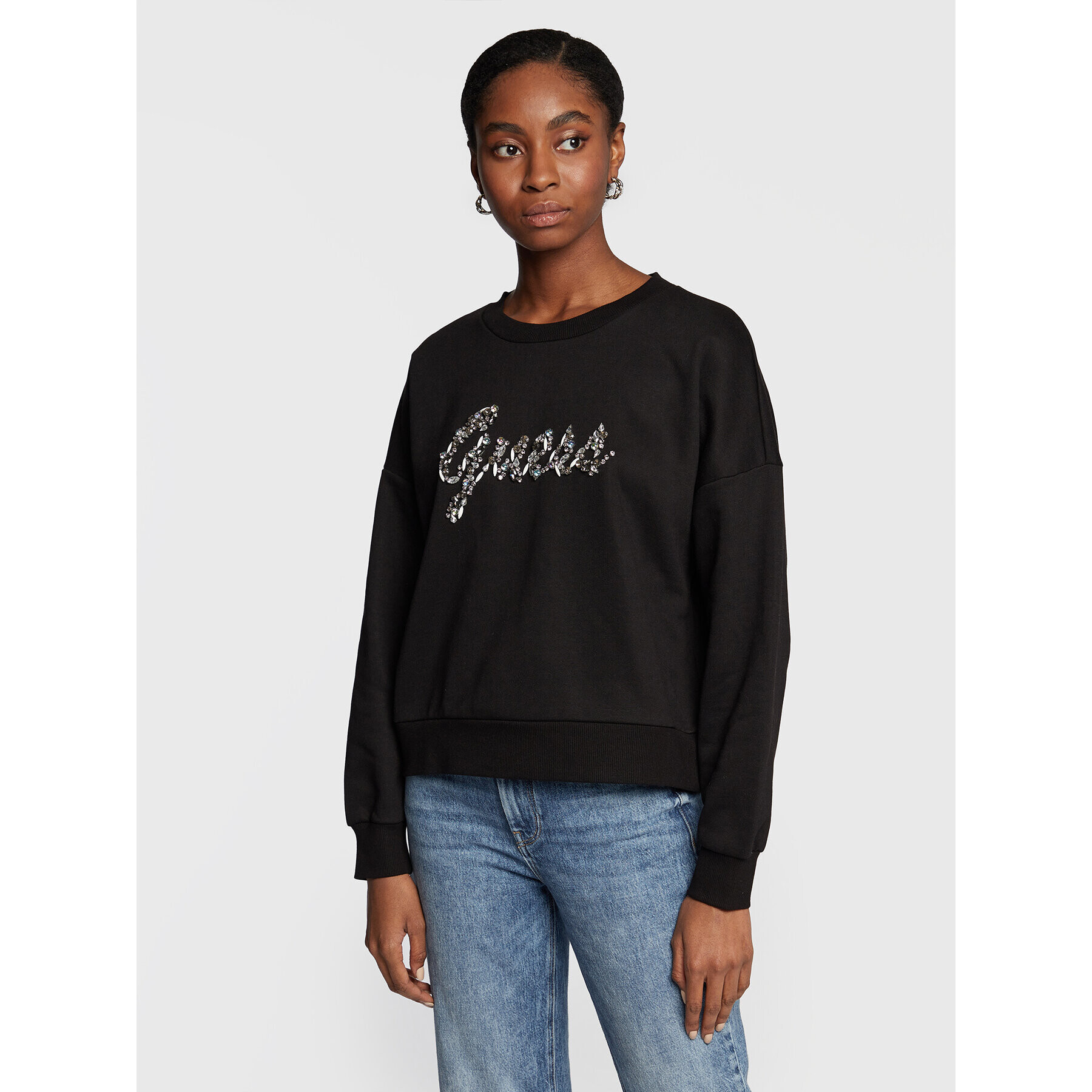 Guess Суитшърт Manila W2BQ24 K8802 Черен Regular Fit - Pepit.bg