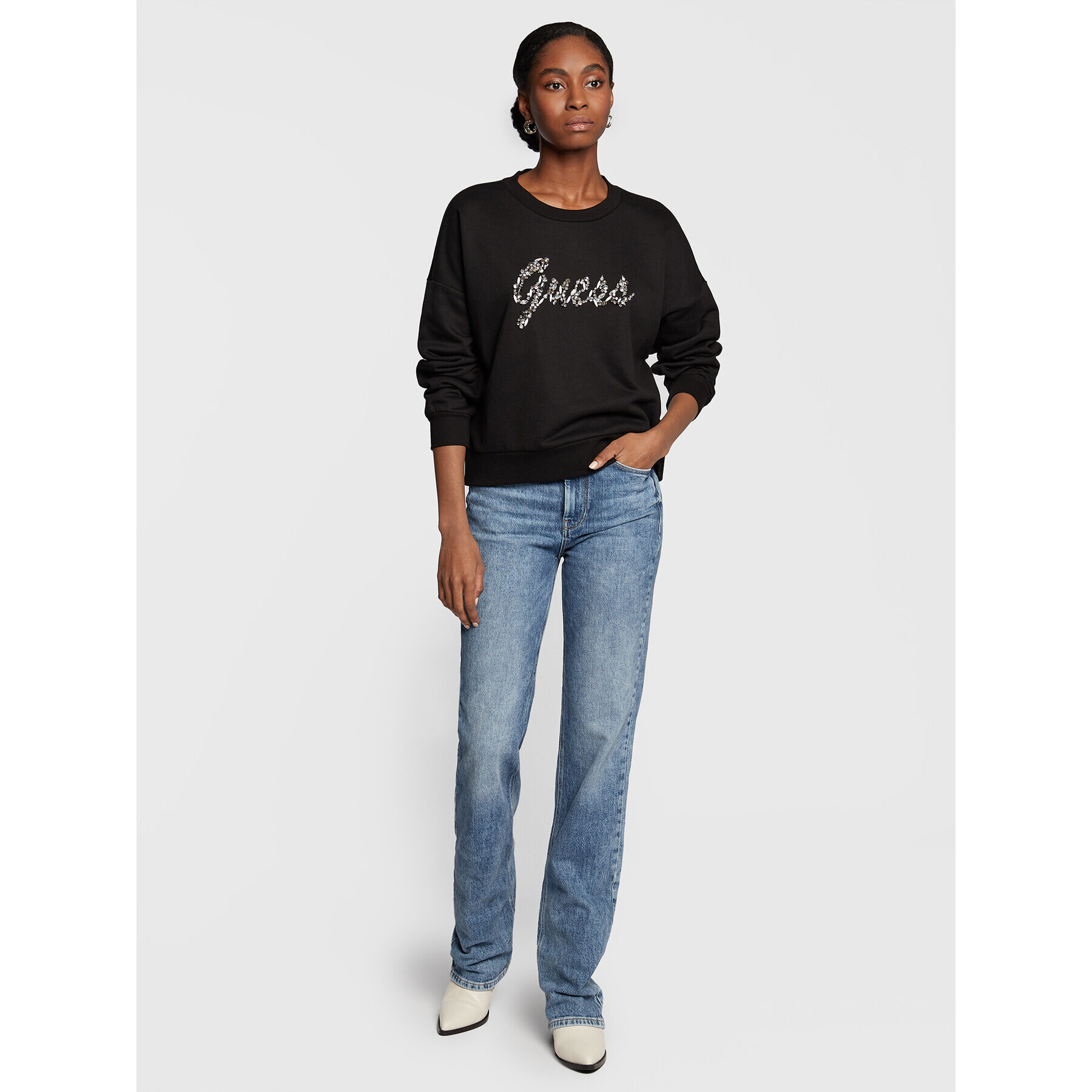 Guess Суитшърт Manila W2BQ24 K8802 Черен Regular Fit - Pepit.bg