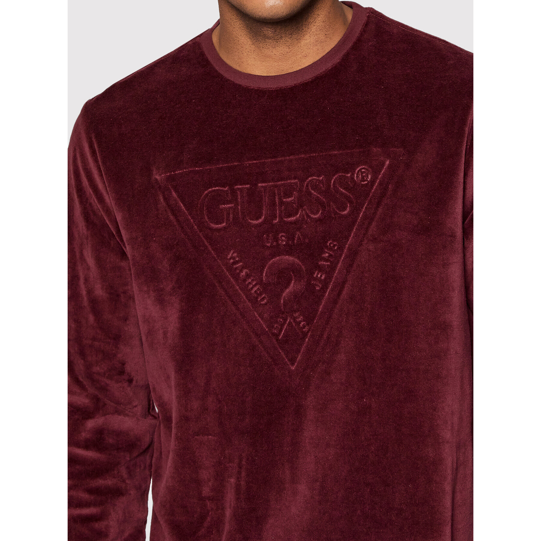 Guess Суитшърт MBRI25 KAUT1 Бордо Regular Fit - Pepit.bg