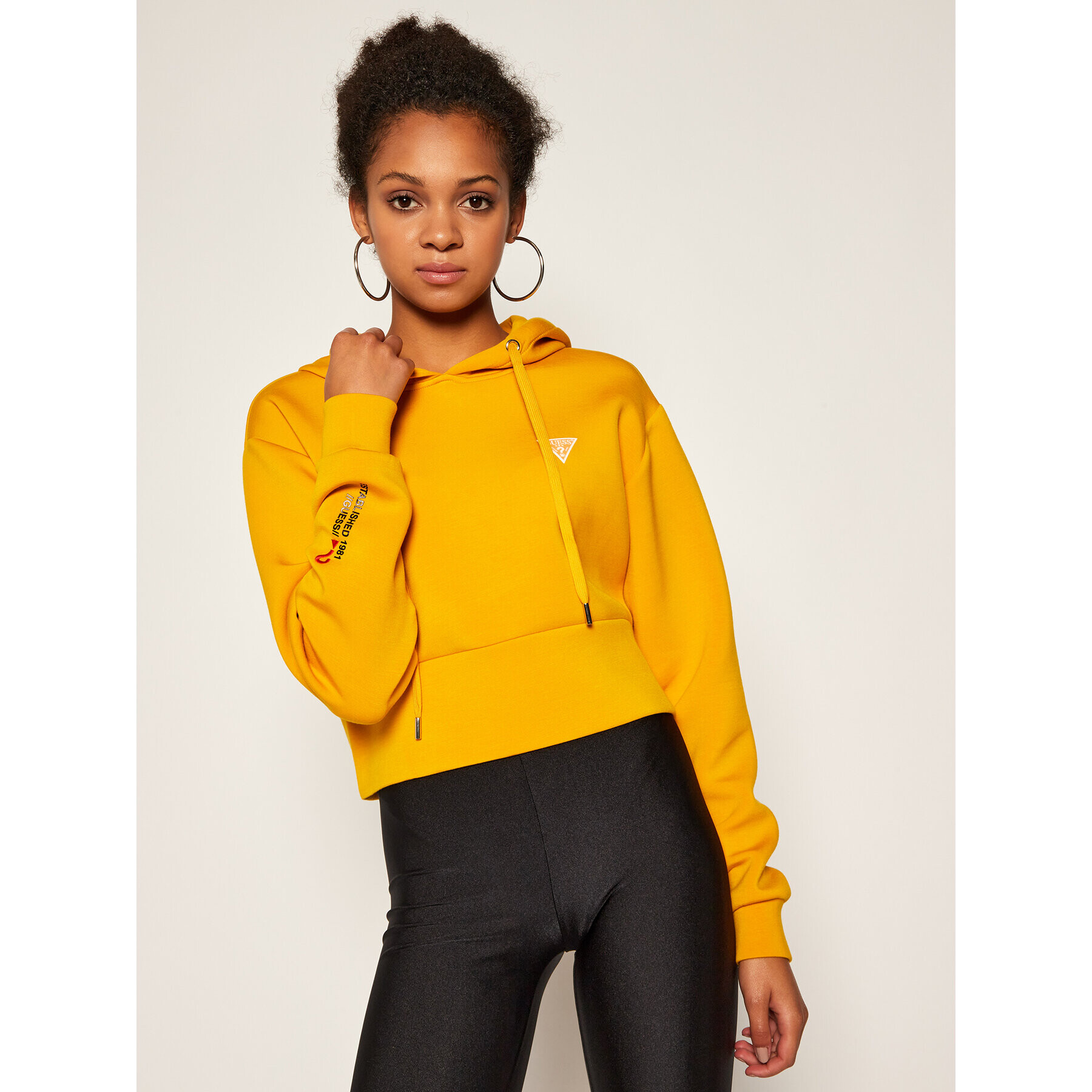 Guess Суитшърт Mini W0BQ09 K7UW2 Жълт Regular Fit - Pepit.bg
