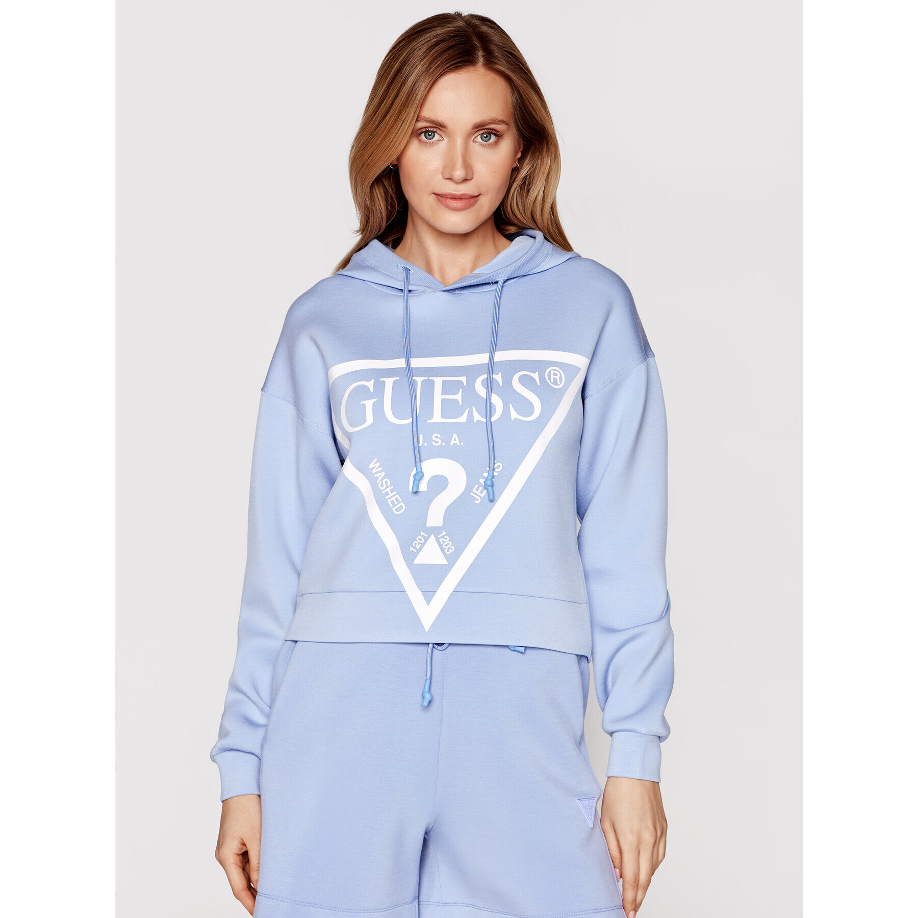 Guess Суитшърт Alisa O1GA29 KAMN2 Син Comfort Fit - Pepit.bg