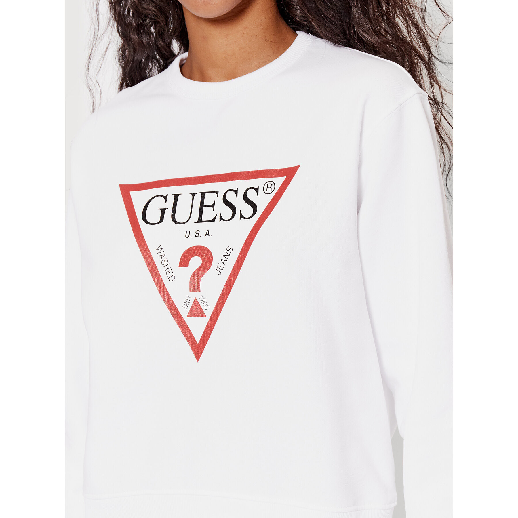 Guess Суитшърт Original W2YQ16 K9ZM1 Бял Regular Fit - Pepit.bg