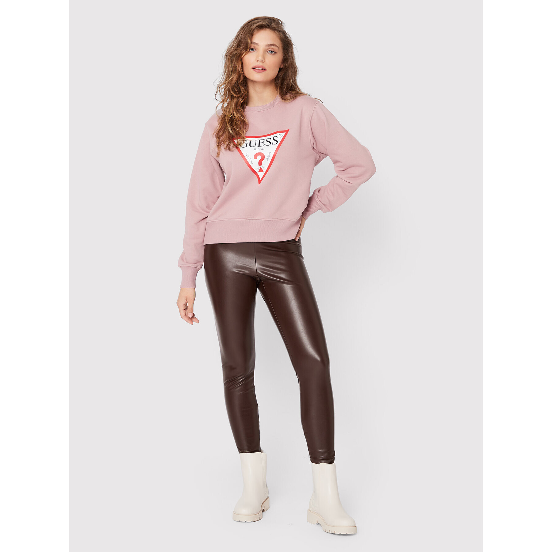 Guess Суитшърт Original W2YQ16 KBA10 Розов Regular Fit - Pepit.bg