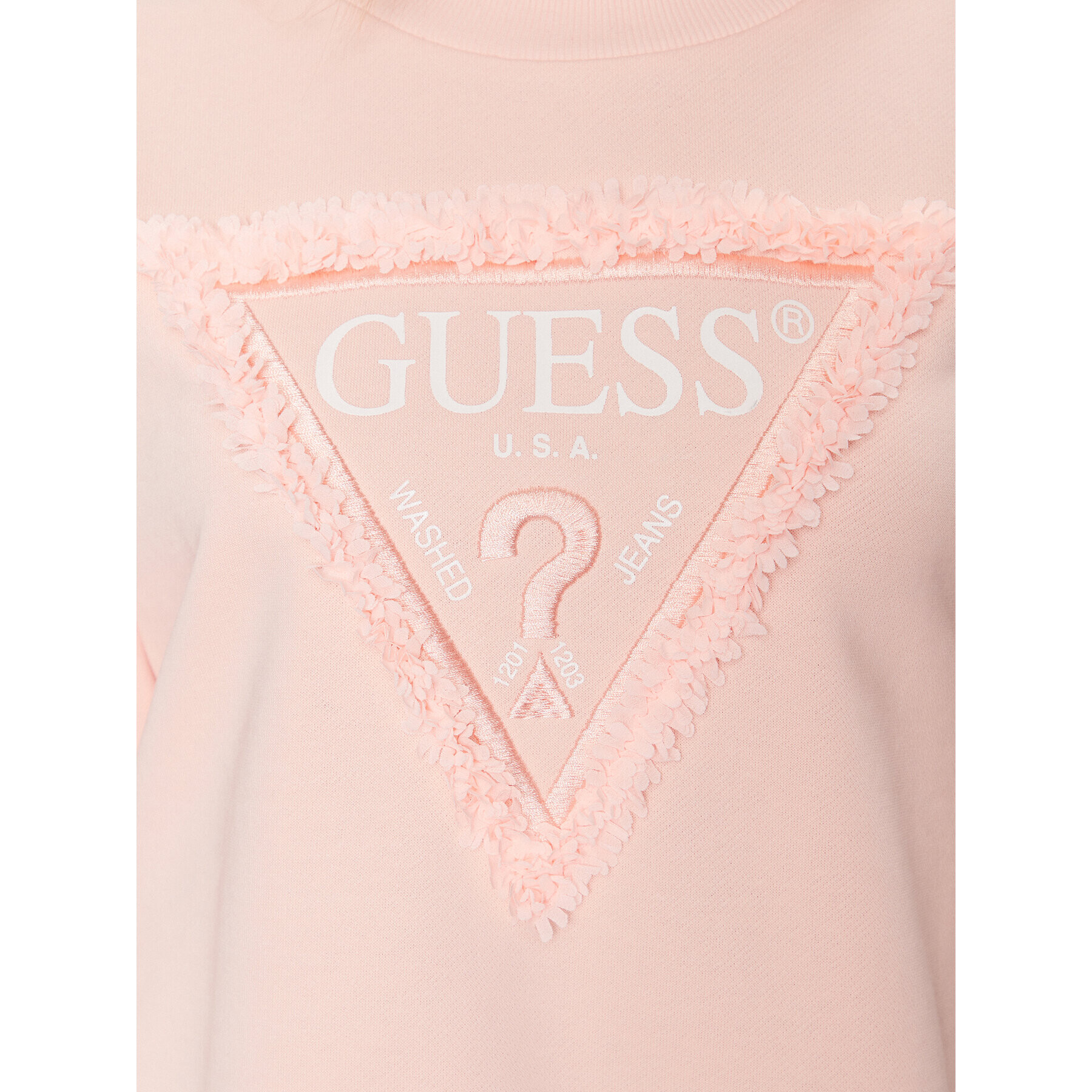 Guess Суитшърт Petal Triangle W3GQ18 KBKM0 Розов Relaxed Fit - Pepit.bg