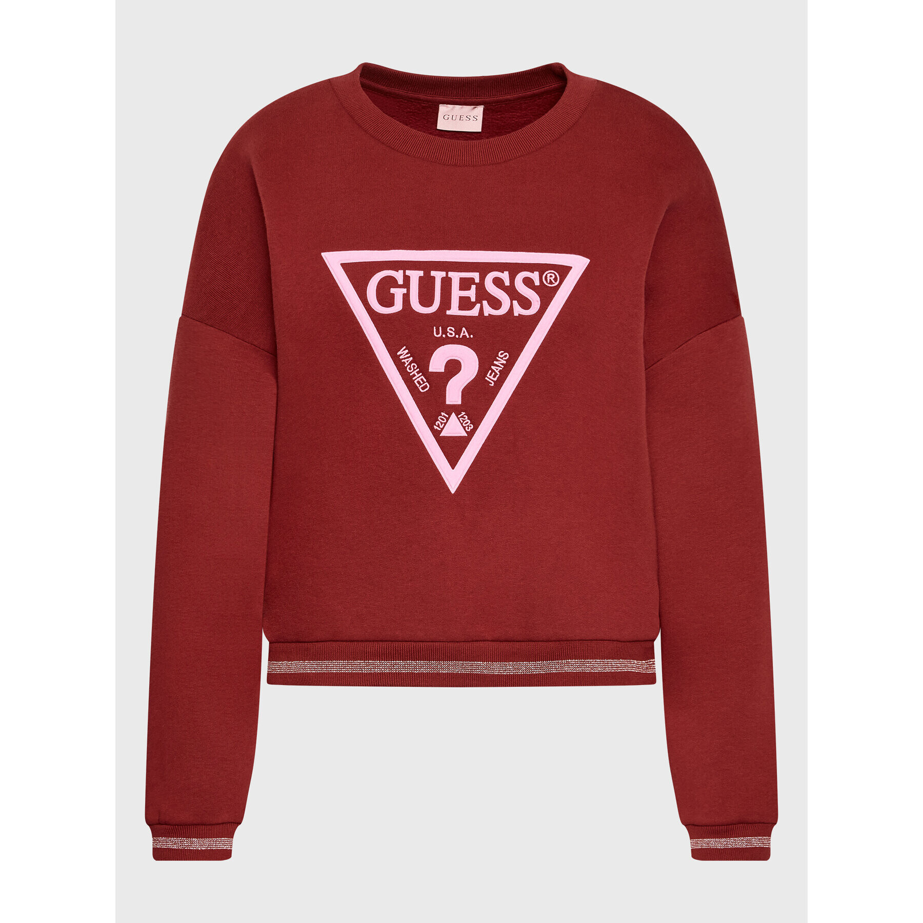 Guess Суитшърт Roxi W2BQ07 K9Z21 Бордо Relaxed Fit - Pepit.bg