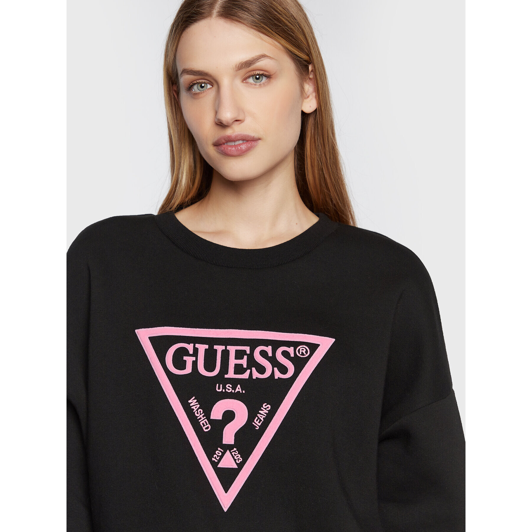 Guess Суитшърт Roxi W2BQ07 K9Z21 Черен Relaxed Fit - Pepit.bg