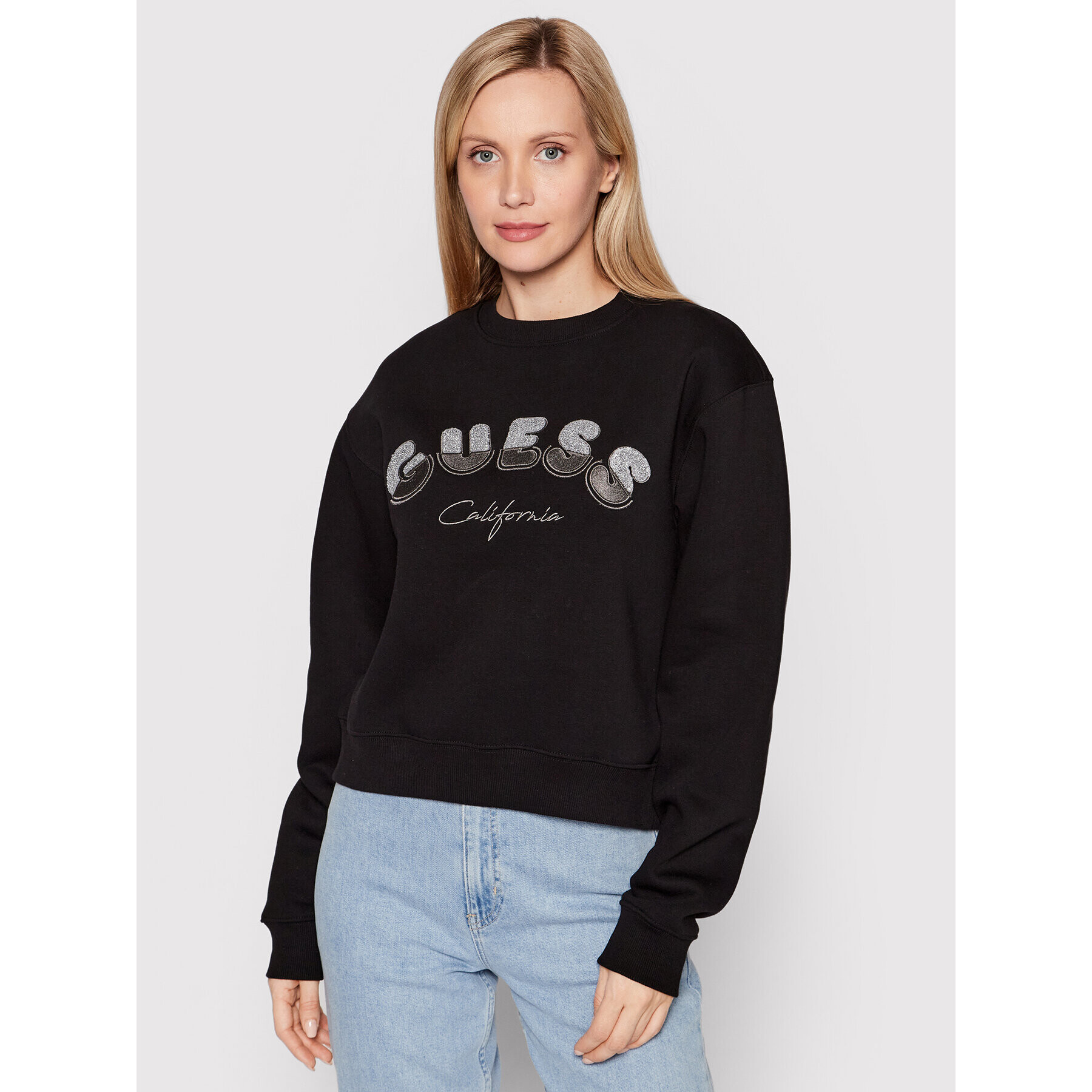 Guess Суитшърт Rutha W2YQ02 K9Z21 Черен Regular Fit - Pepit.bg