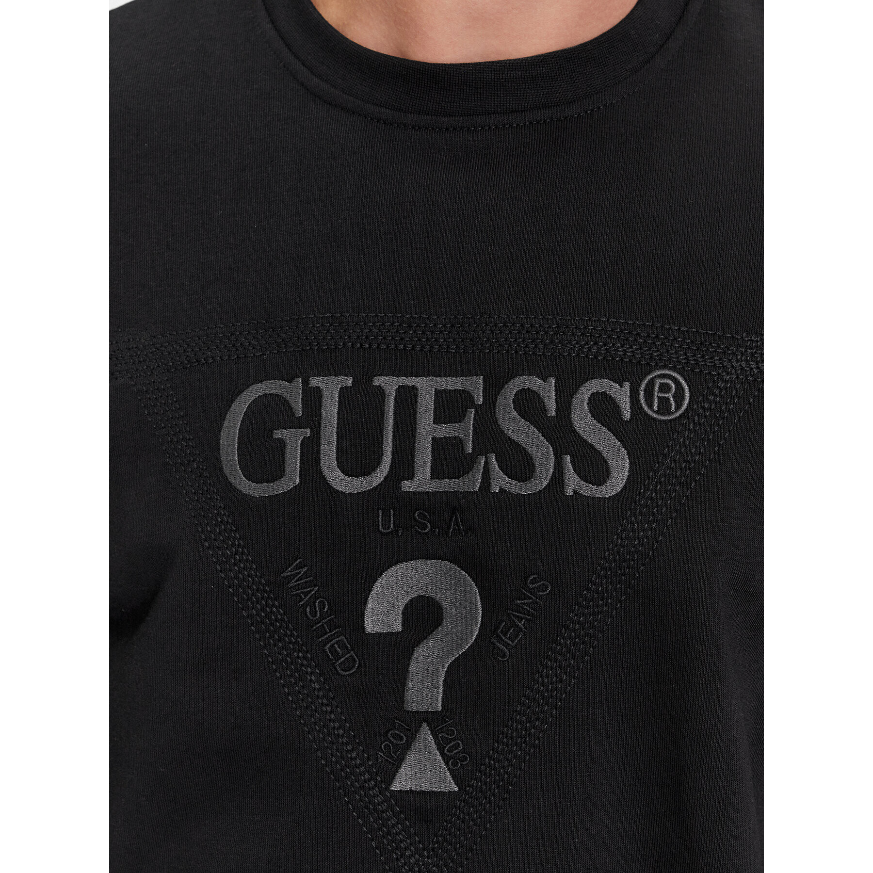 Guess Суитшърт Stitched M4RQ15 KBK32 Черен Regular Fit - Pepit.bg