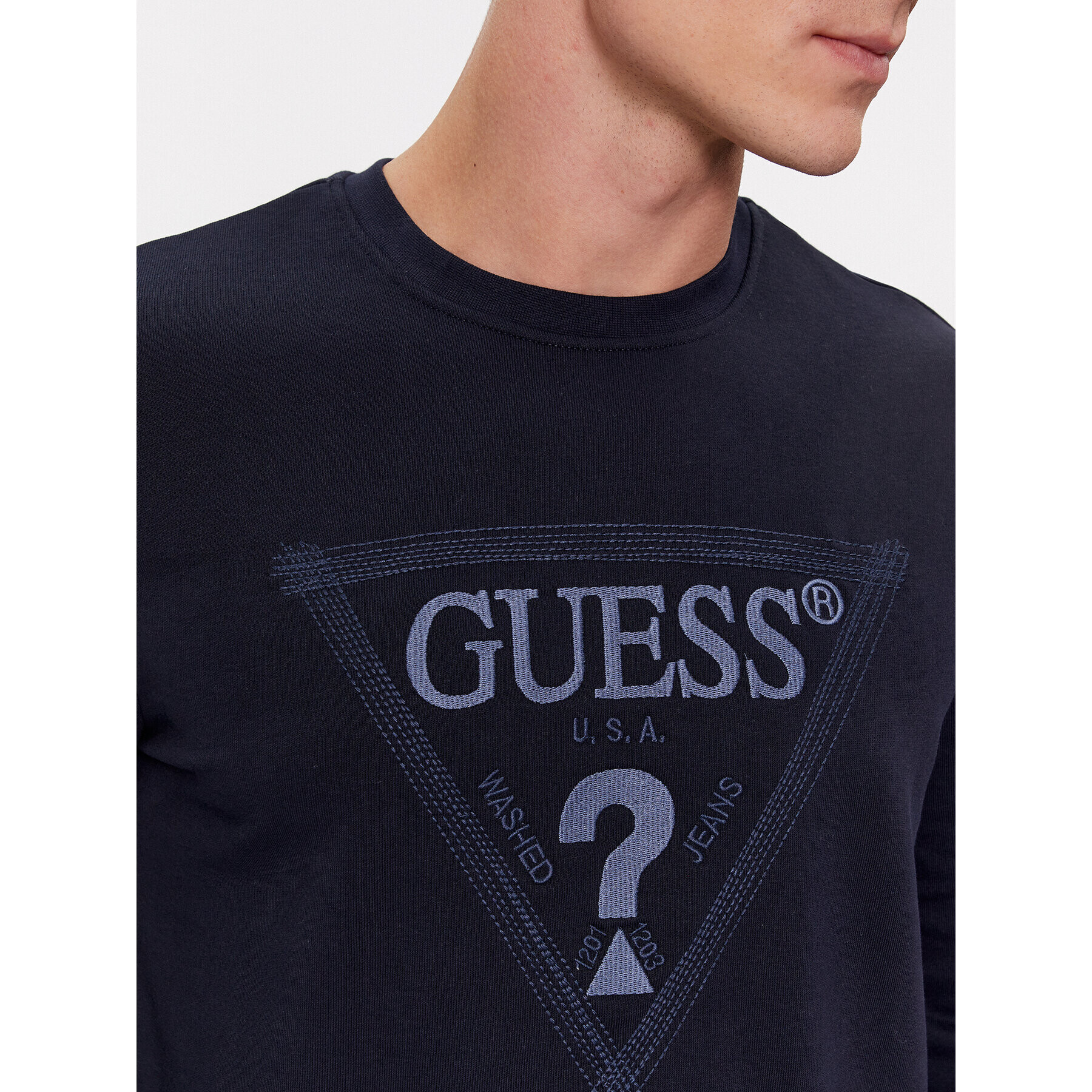 Guess Суитшърт Stitched M4RQ15 KBK32 Тъмносин Regular Fit - Pepit.bg