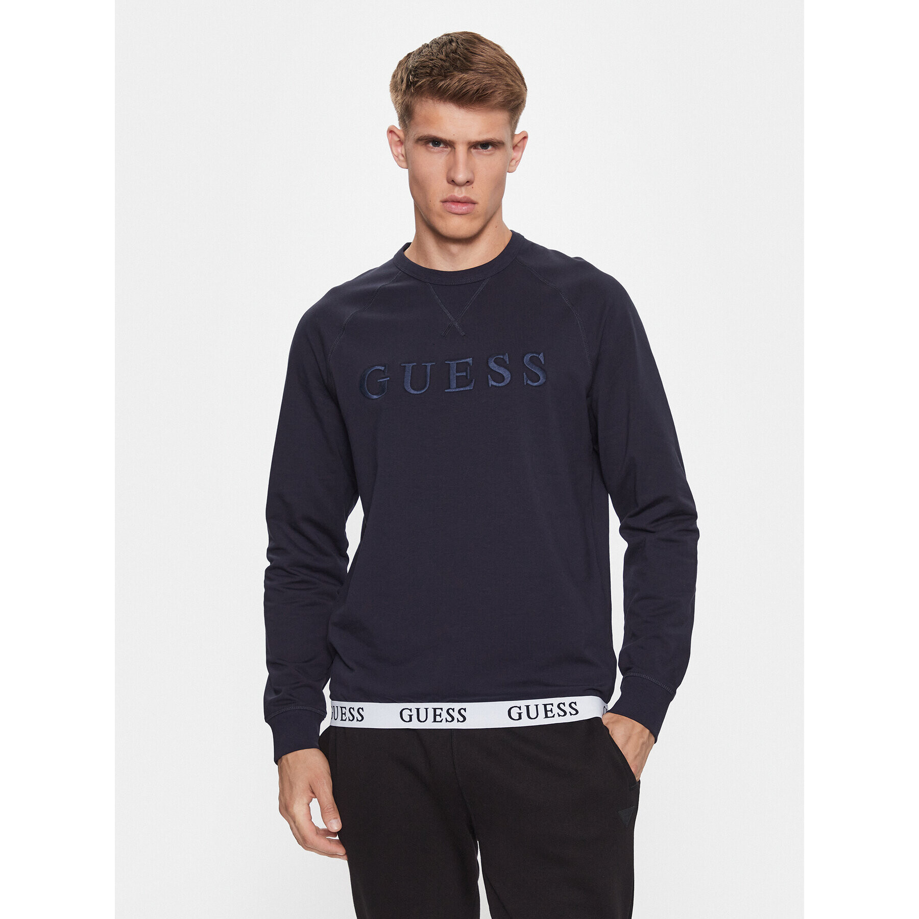 Guess Суитшърт U3YQ01 KBS91 Тъмносин Regular Fit - Pepit.bg