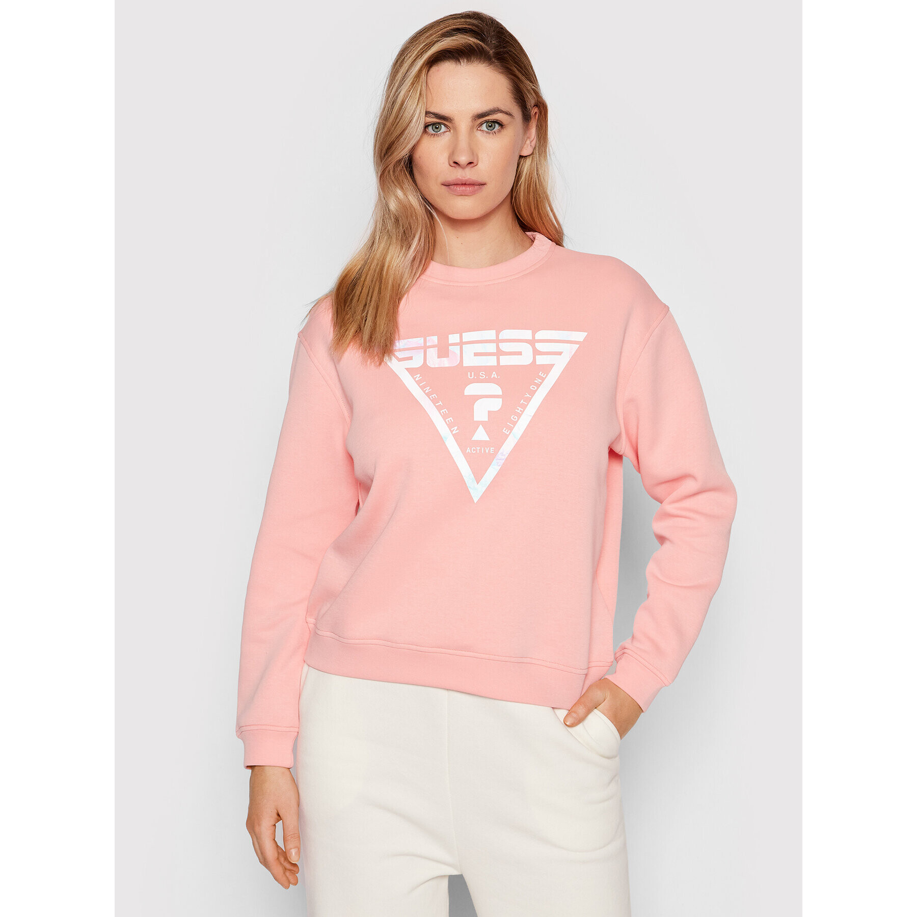 Guess Суитшърт V2GQ14 FL04P Розов Regular Fit - Pepit.bg