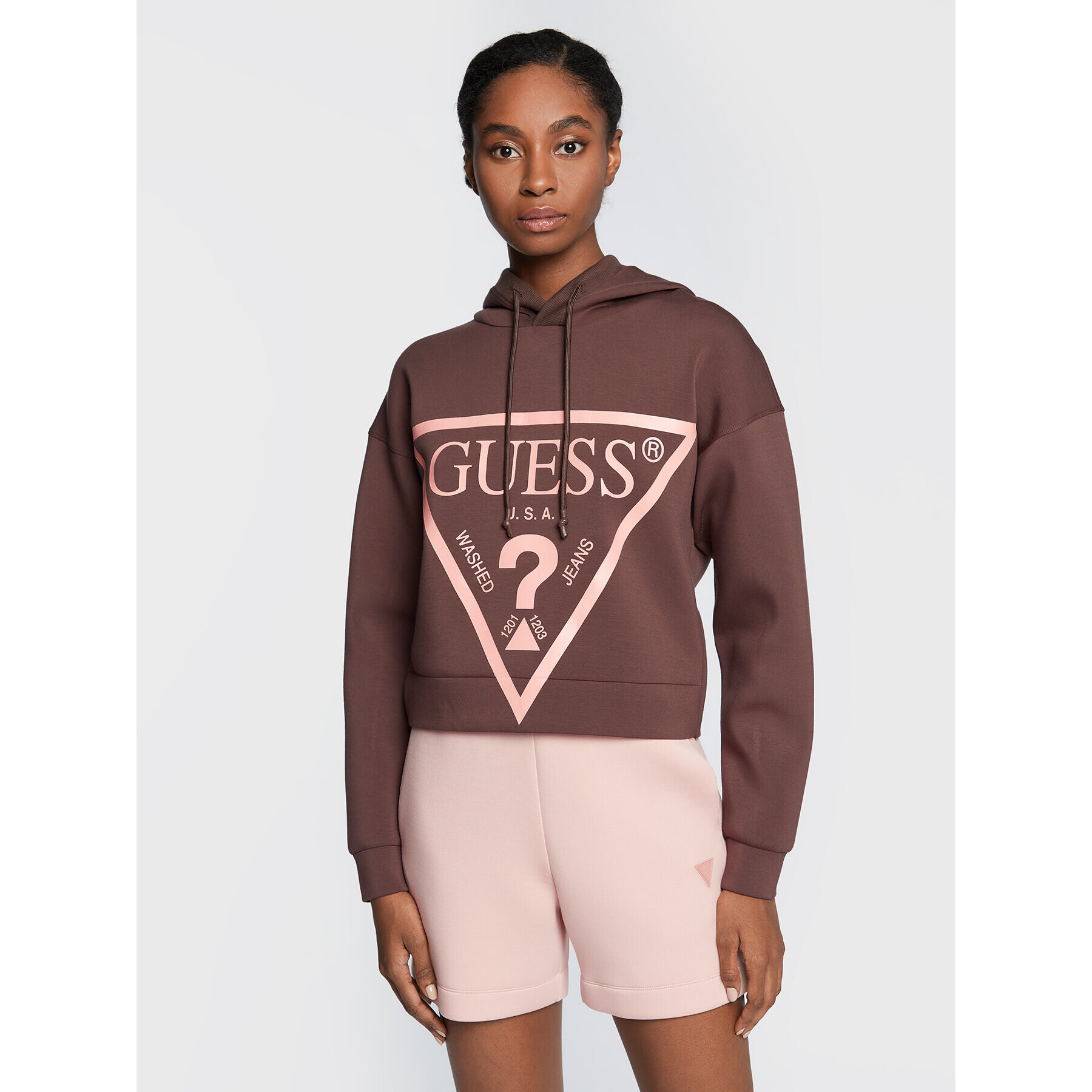 Guess Суитшърт V2RQ10 KAMN2 Кафяв Regular Fit - Pepit.bg