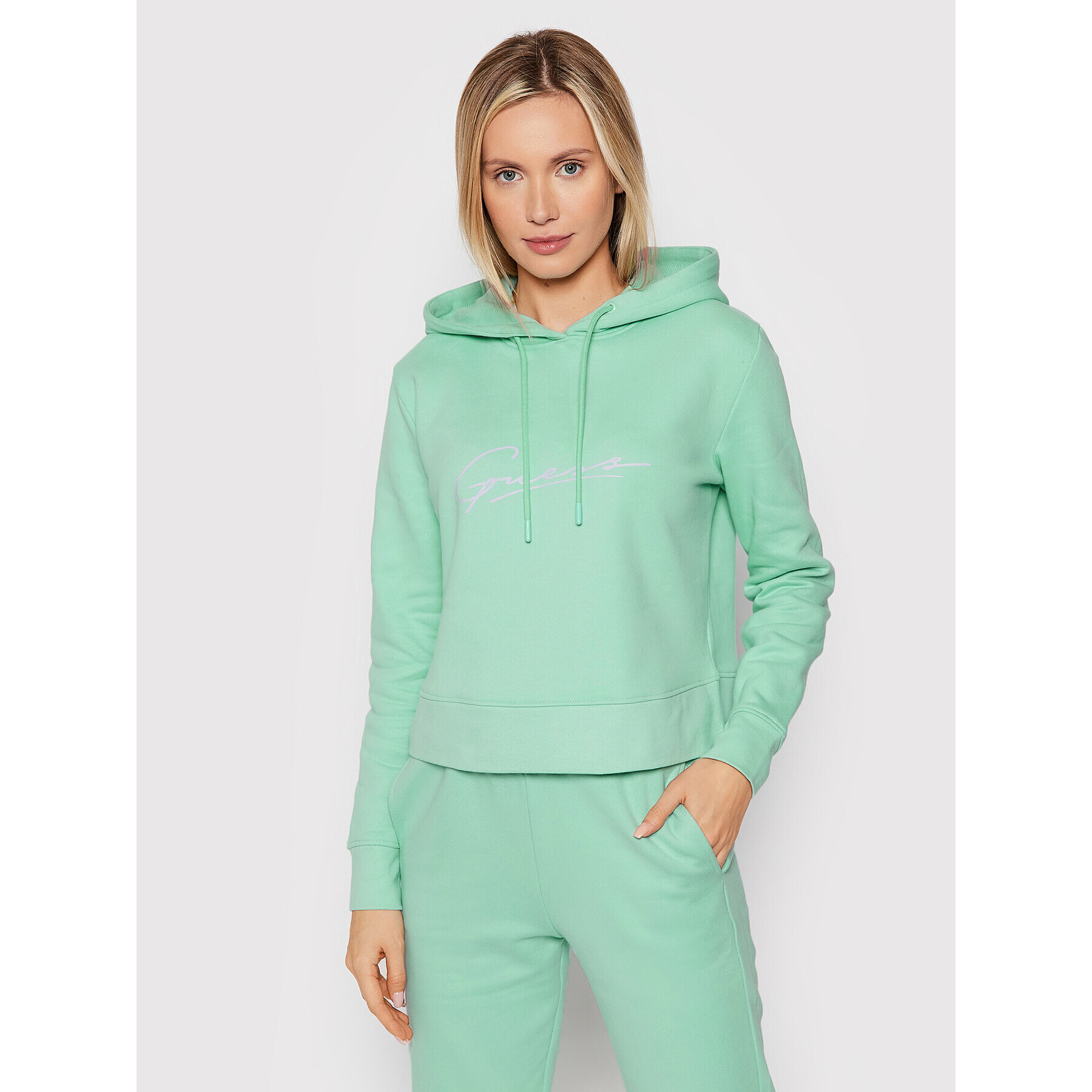 Guess Суитшърт V2RQ15 KAOR1 Зелен Regular Fit - Pepit.bg