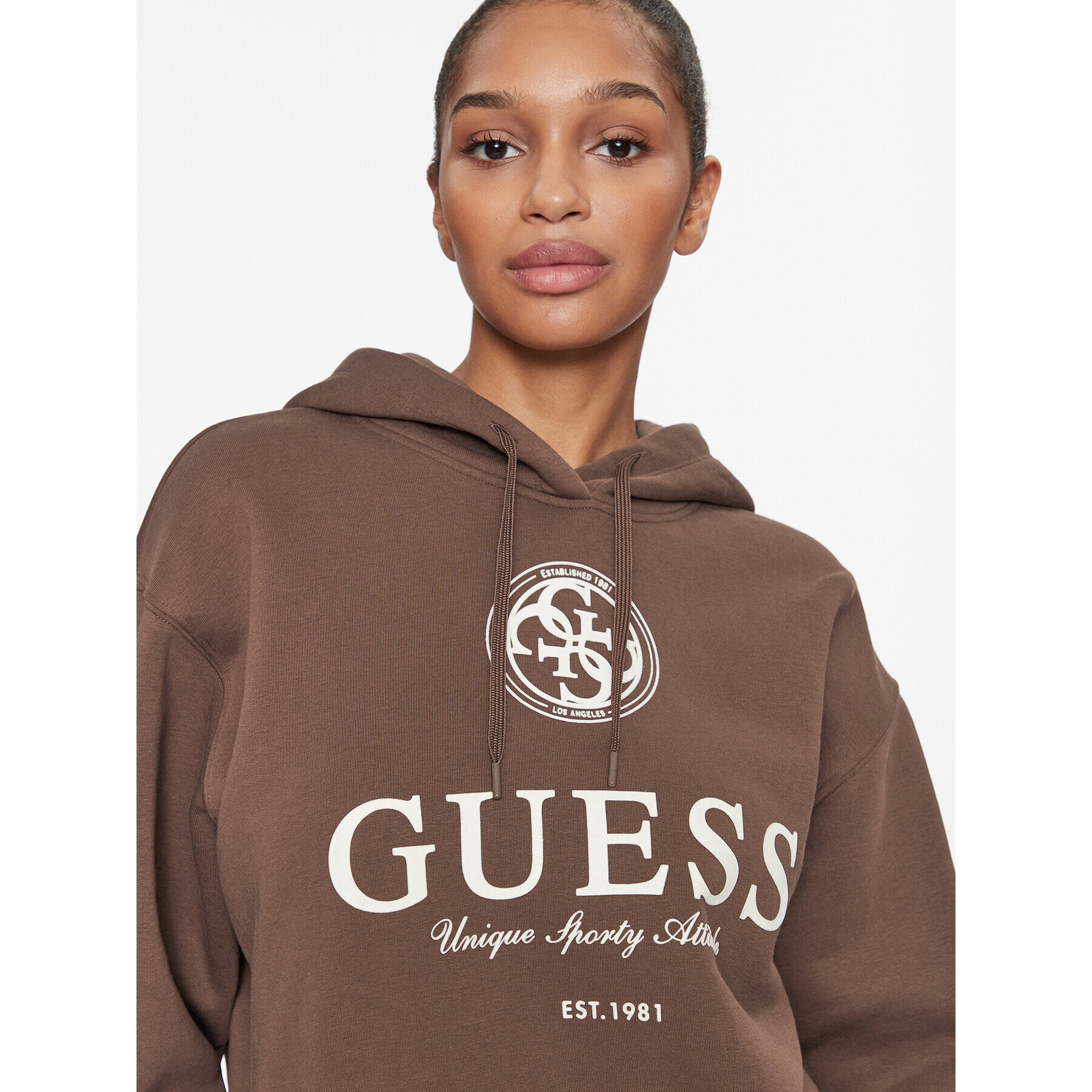 Guess Суитшърт V3BQ03 K9Z21 Кафяв Regular Fit - Pepit.bg