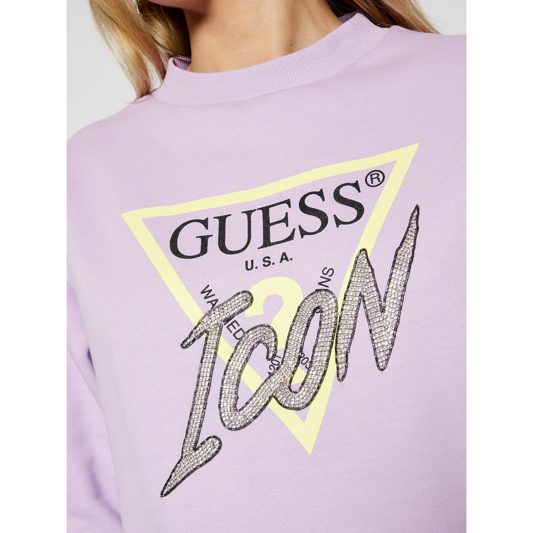 Guess Суитшърт W1RQ04 K68I0 Виолетов Regular Fit - Pepit.bg