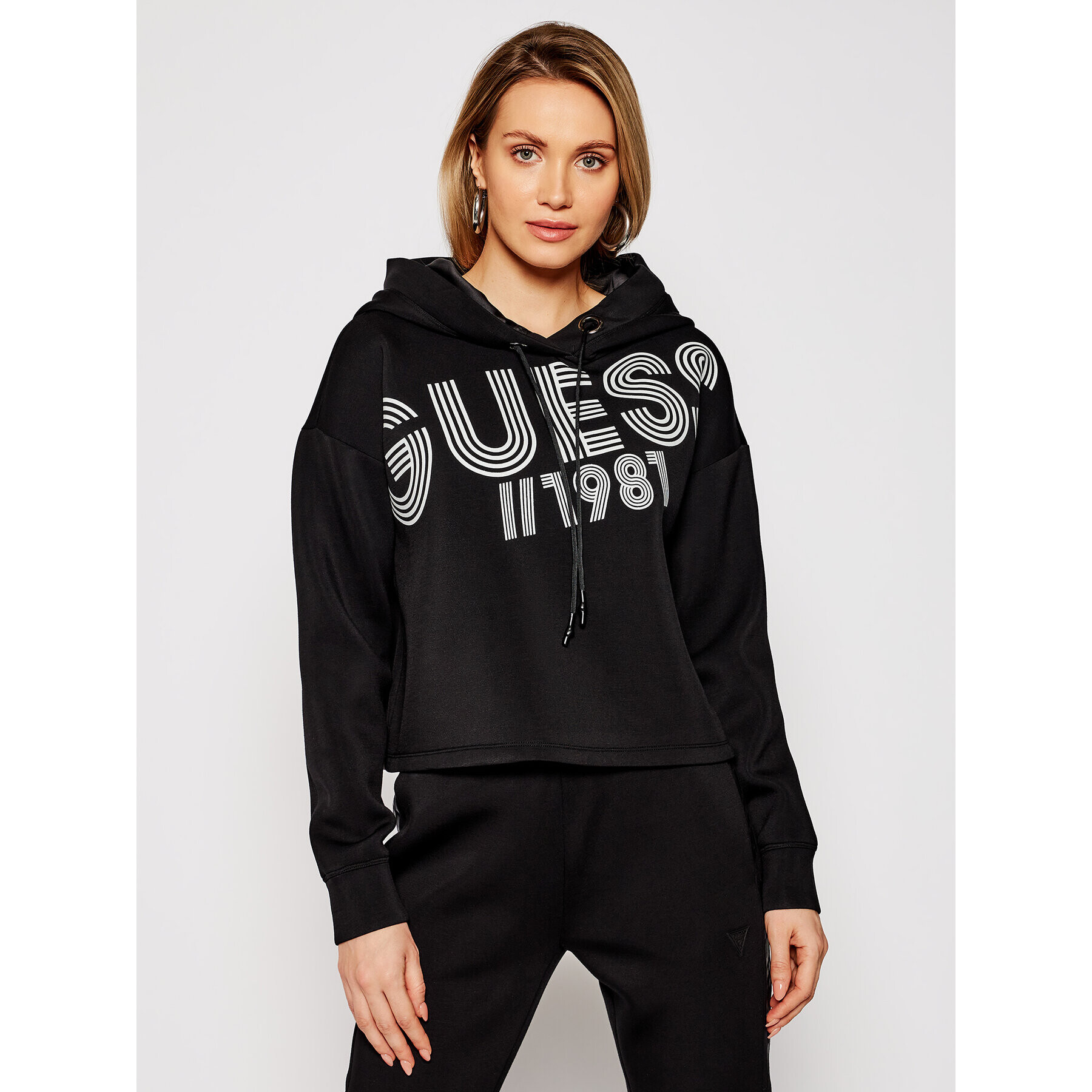 Guess Суитшърт W1RQ69 K7UW2 Черен Oversize - Pepit.bg