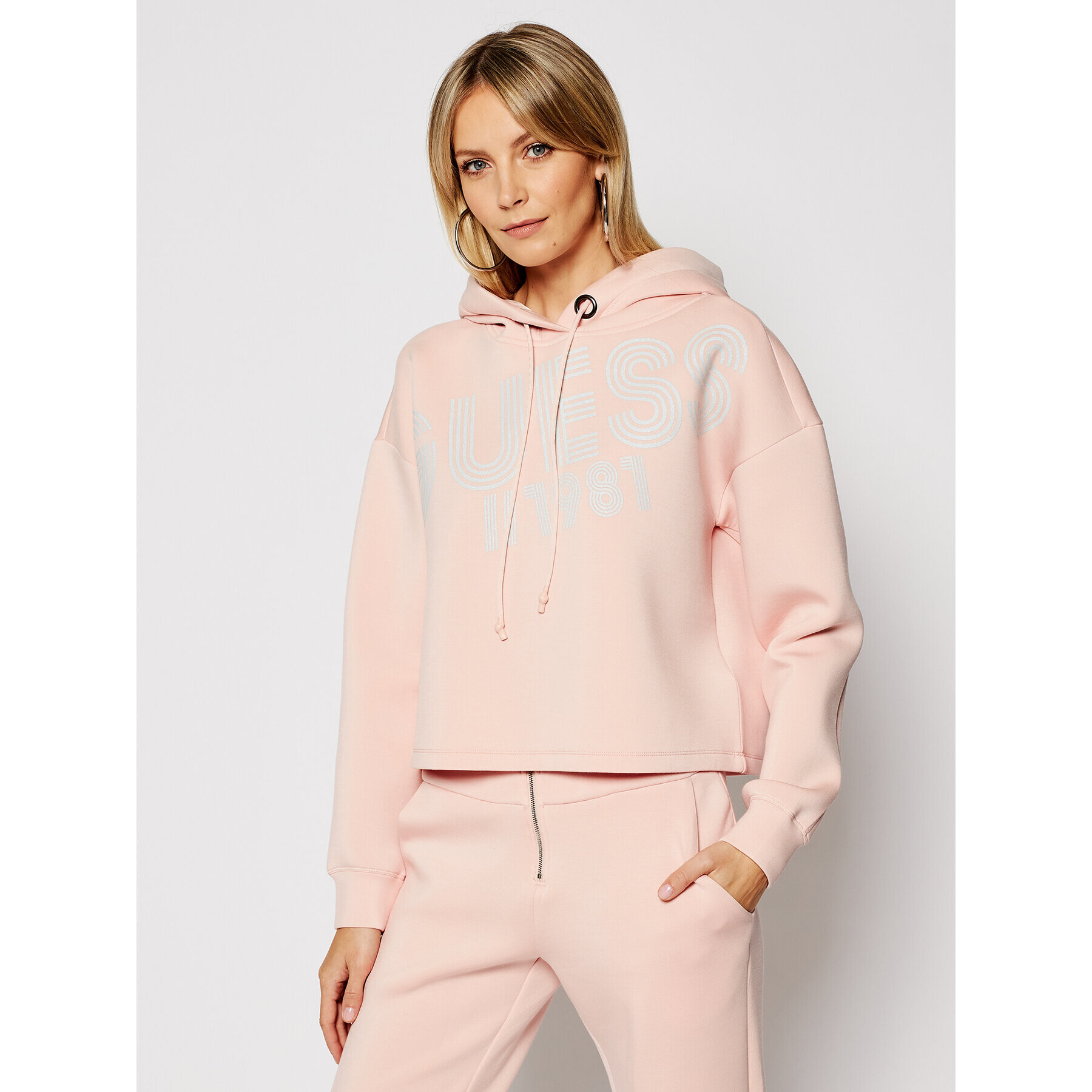 Guess Суитшърт W1RQ69 K7UW2 Розов Oversize - Pepit.bg