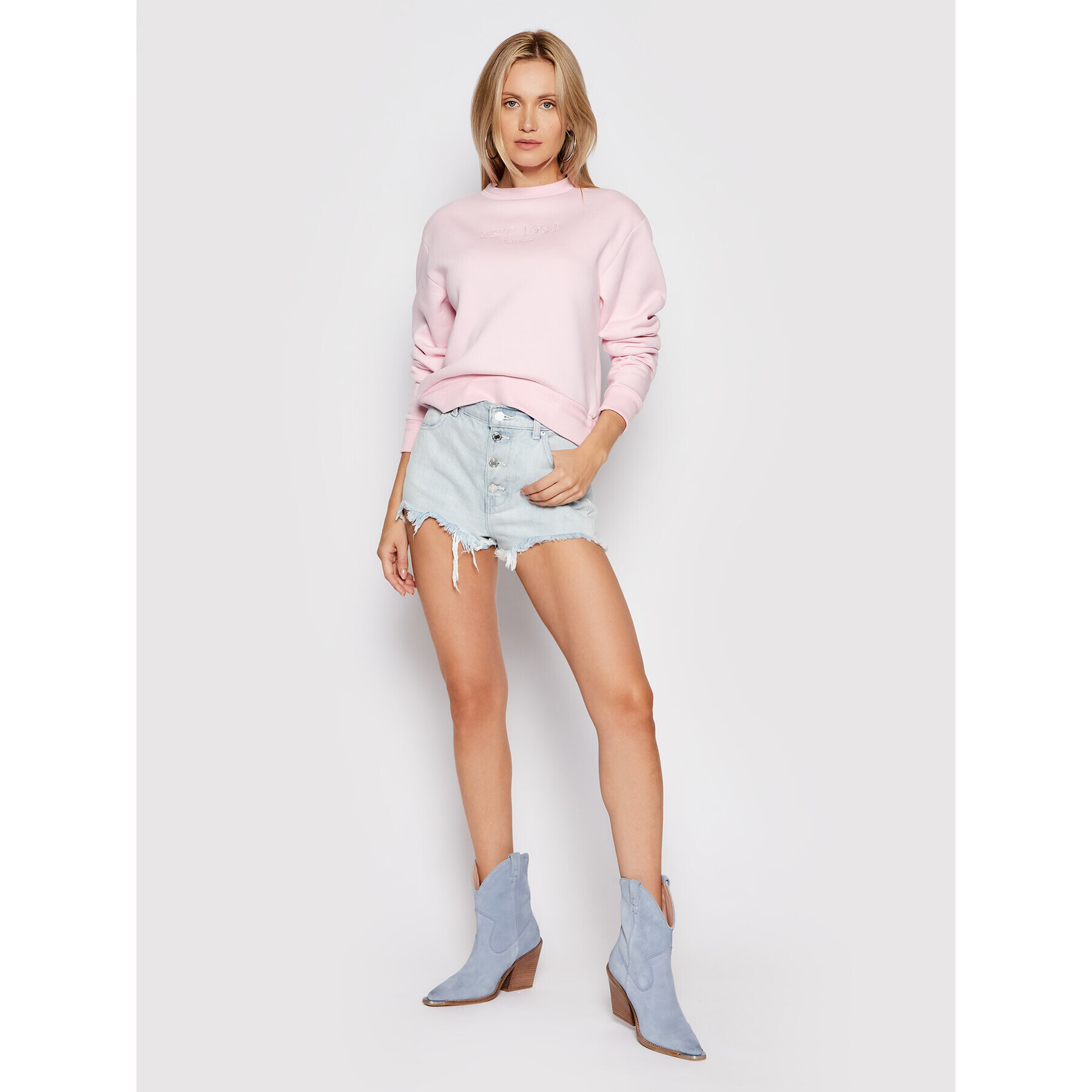Guess Суитшърт W1YQ33 K9Z21 Розов Regular Fit - Pepit.bg