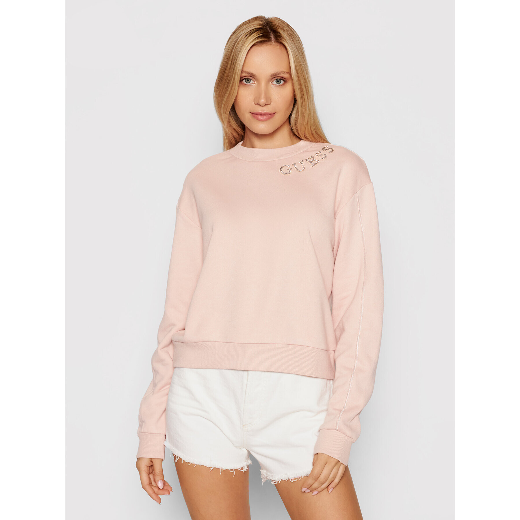 Guess Суитшърт W1YQ98 K8800 Розов Regular Fit - Pepit.bg