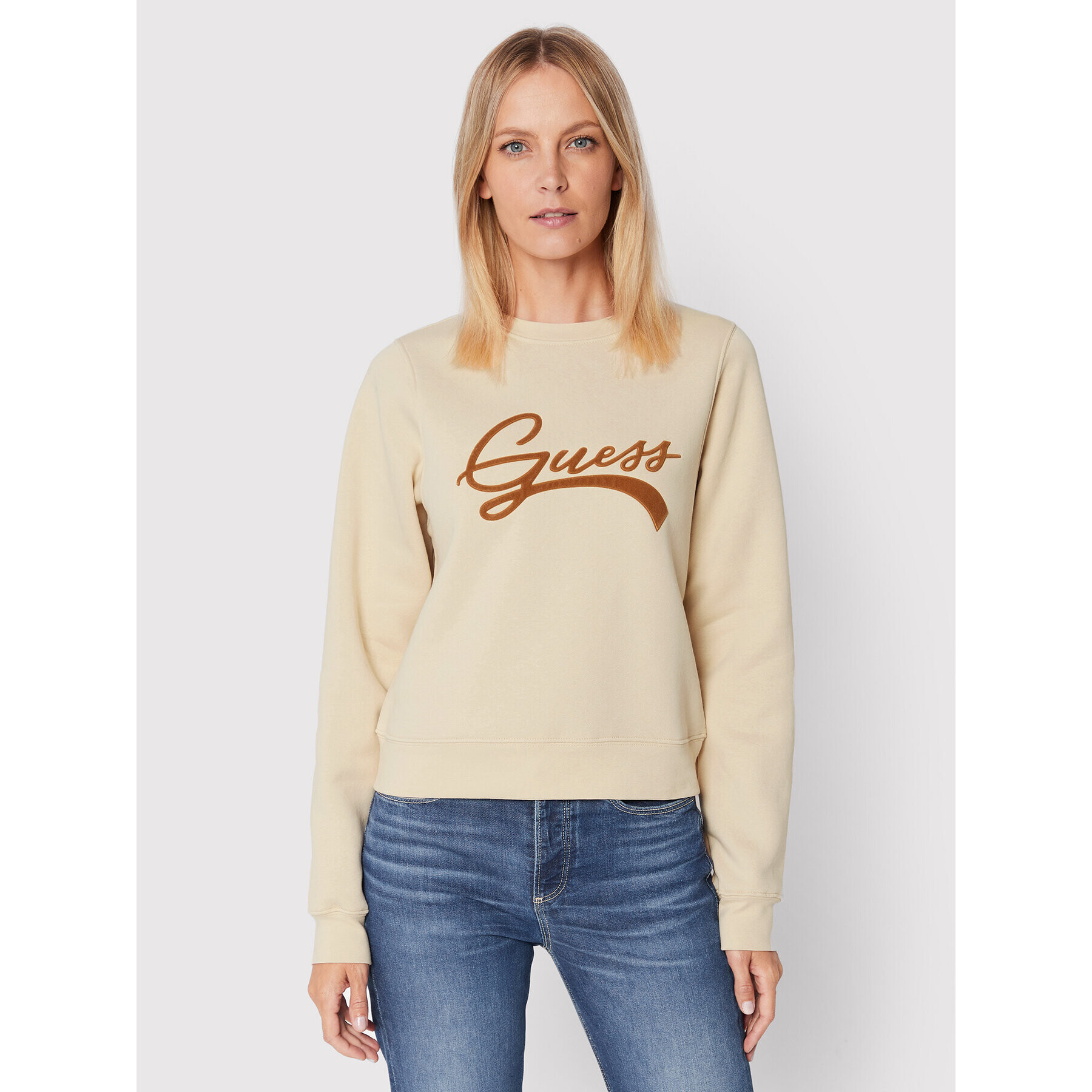 Guess Суитшърт W2BQ09 K9Z21 Бежов Regular Fit - Pepit.bg