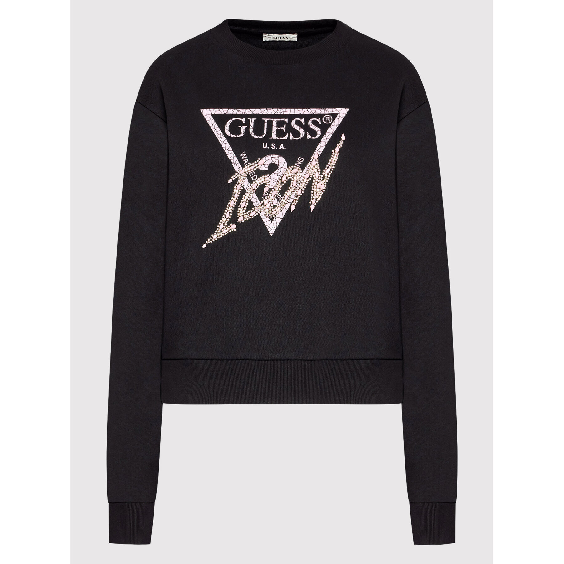 Guess Суитшърт W2GQ07 KB680 Черен Regular Fit - Pepit.bg