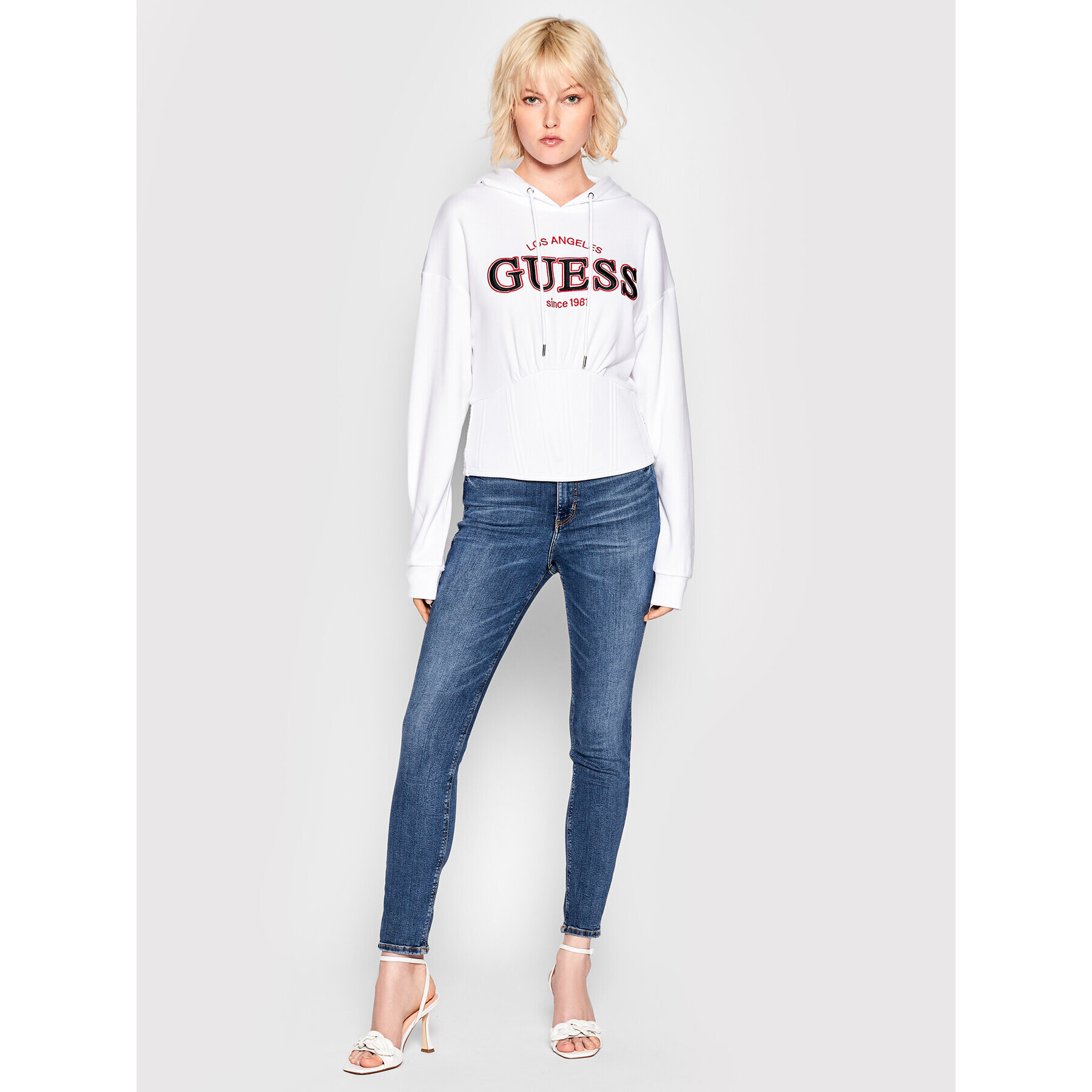 Guess Суитшърт W2GQ14 K8800 Бял Regular Fit - Pepit.bg
