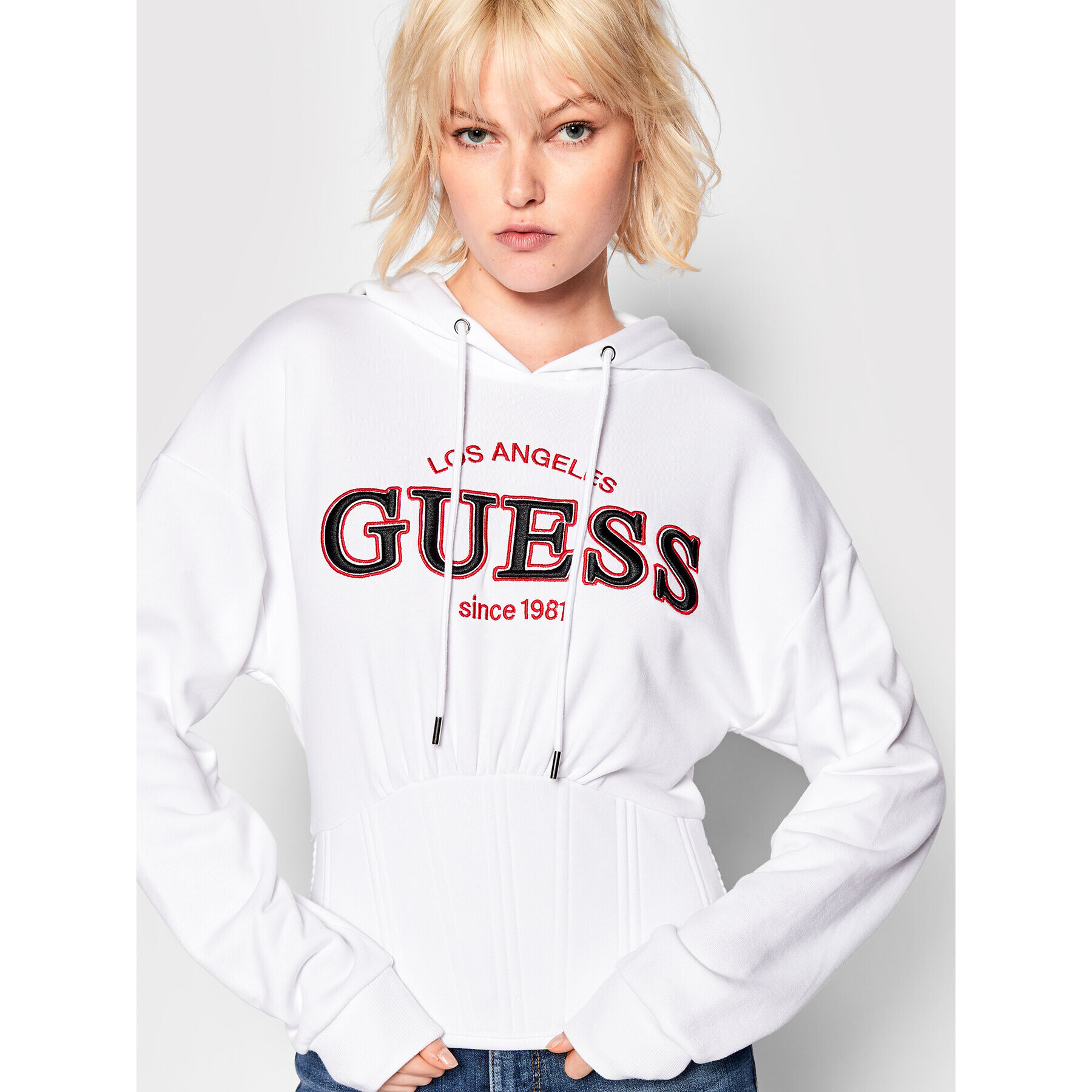 Guess Суитшърт W2GQ14 K8800 Бял Regular Fit - Pepit.bg