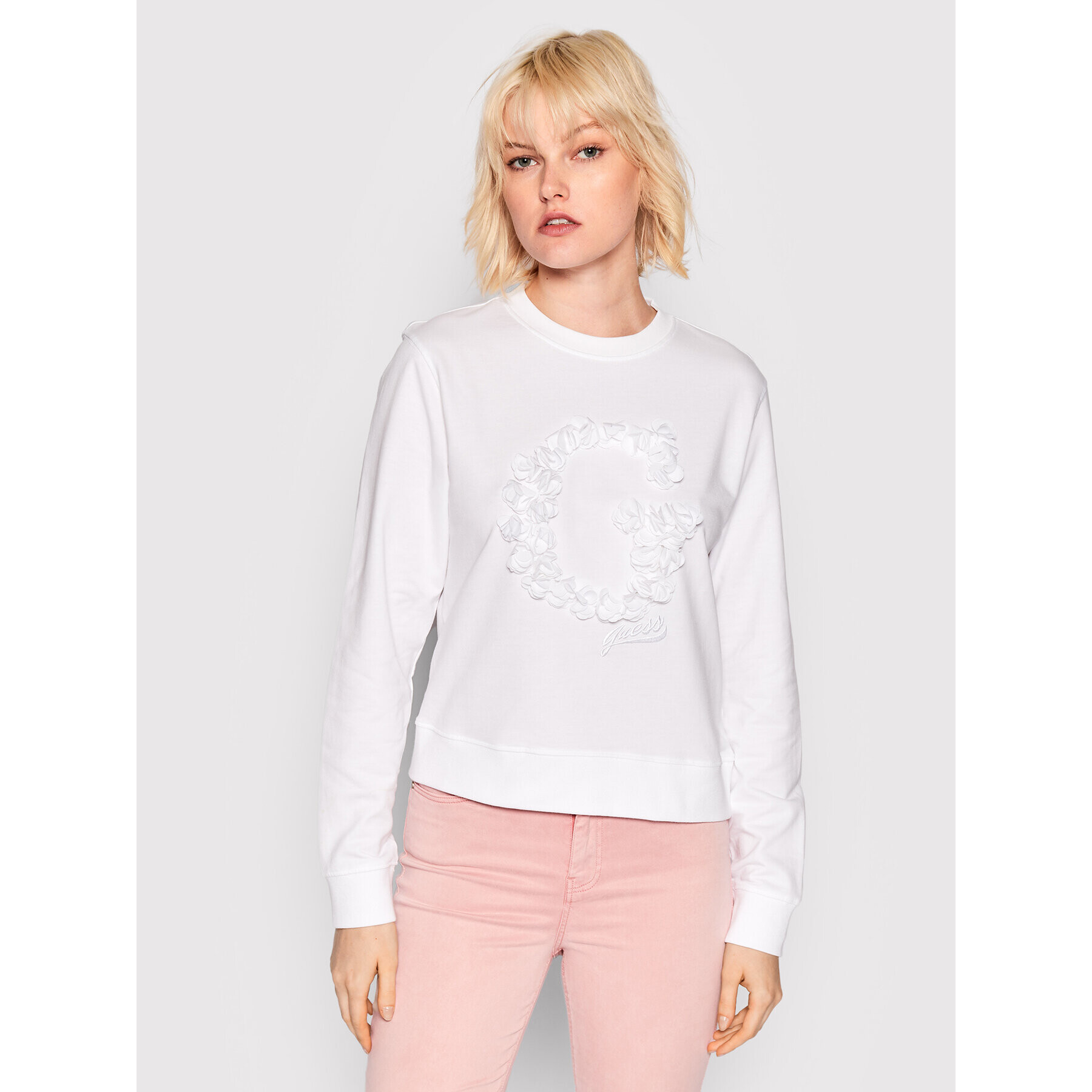 Guess Суитшърт W2GQ16 KB3N0 Бял Regular Fit - Pepit.bg