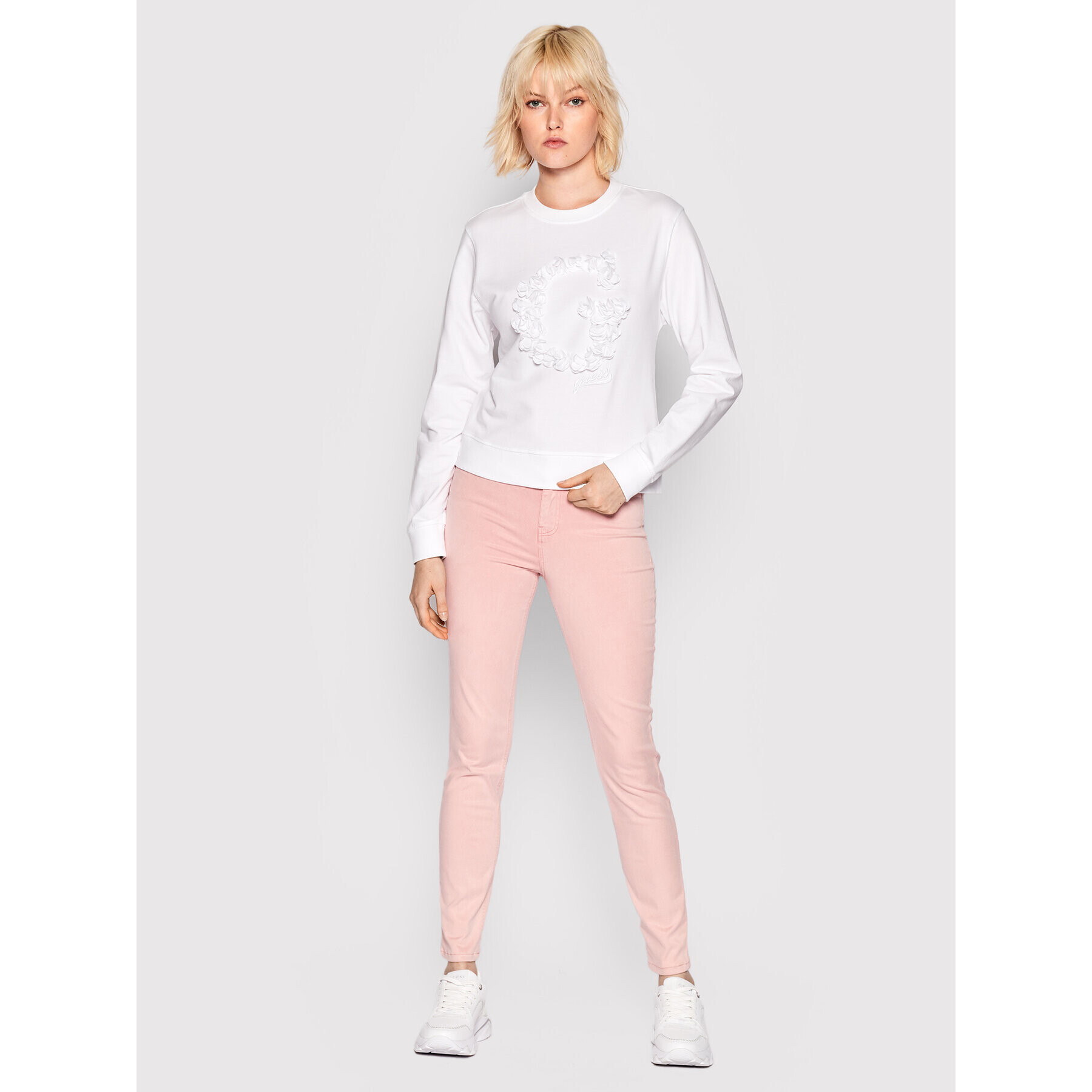 Guess Суитшърт W2GQ16 KB3N0 Бял Regular Fit - Pepit.bg