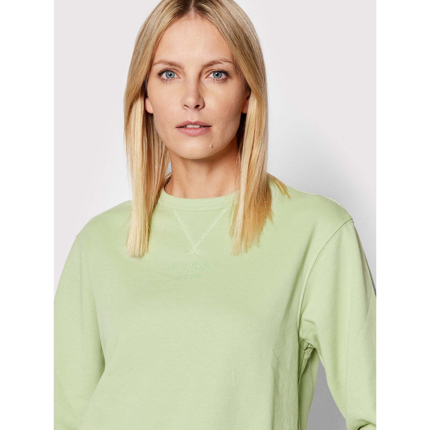 Guess Суитшърт W2GQ30 KB4N1 Зелен Relaxed Fit - Pepit.bg