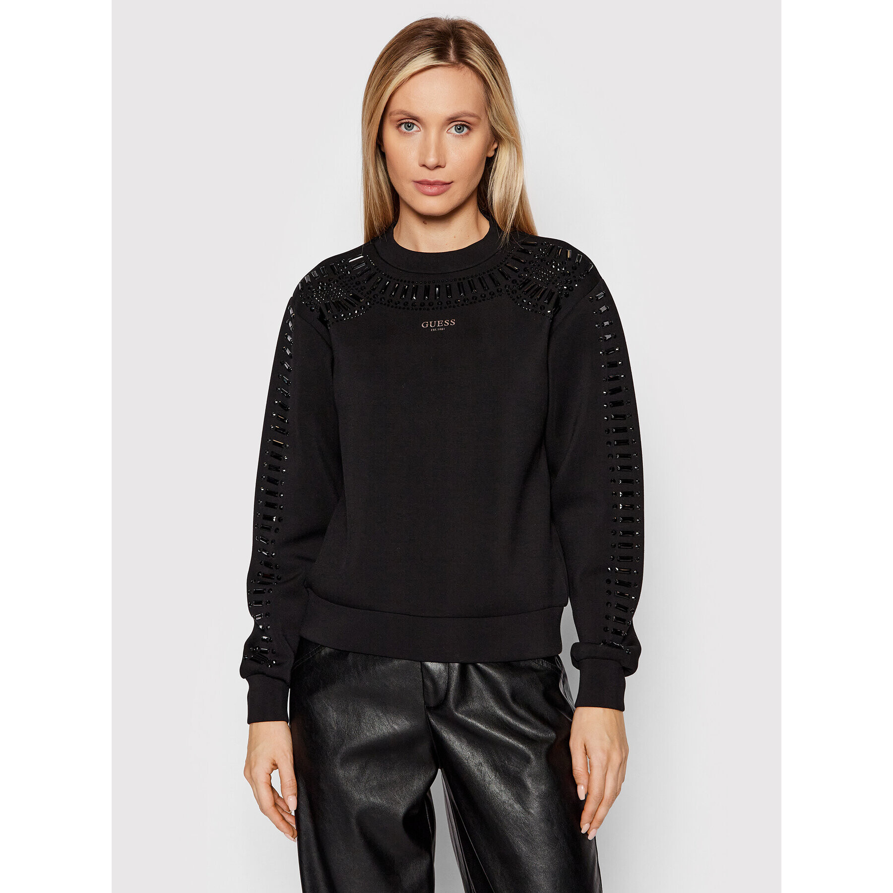 Guess Суитшърт W2RQ03 K7UW2 Черен Regular Fit - Pepit.bg