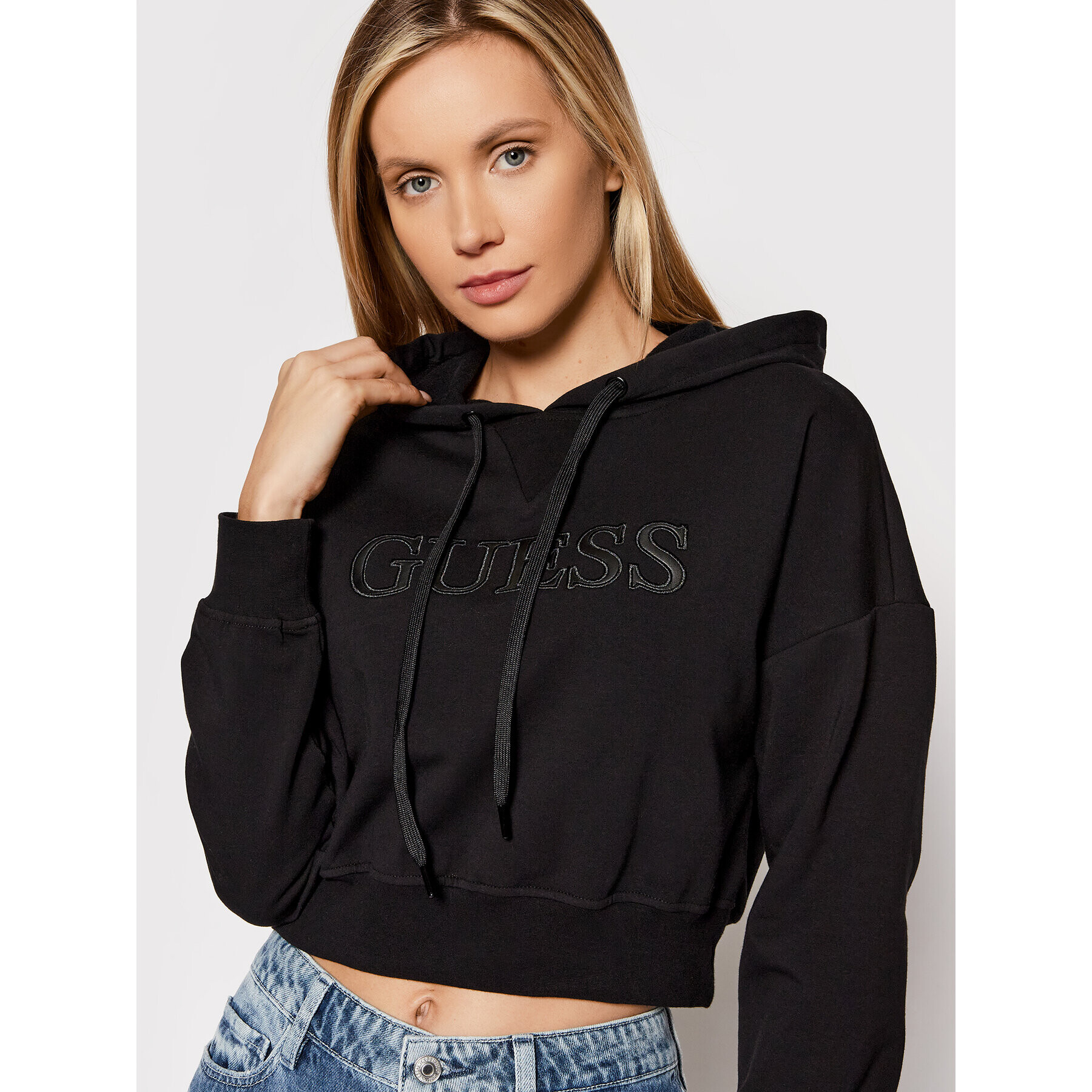 Guess Суитшърт W2RQ11 KAYZ0 Черен Regular Fit - Pepit.bg