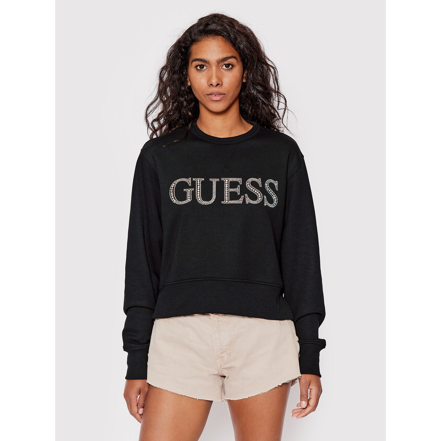 Guess Суитшърт W2YQ09 K8801 Черен Regular Fit - Pepit.bg