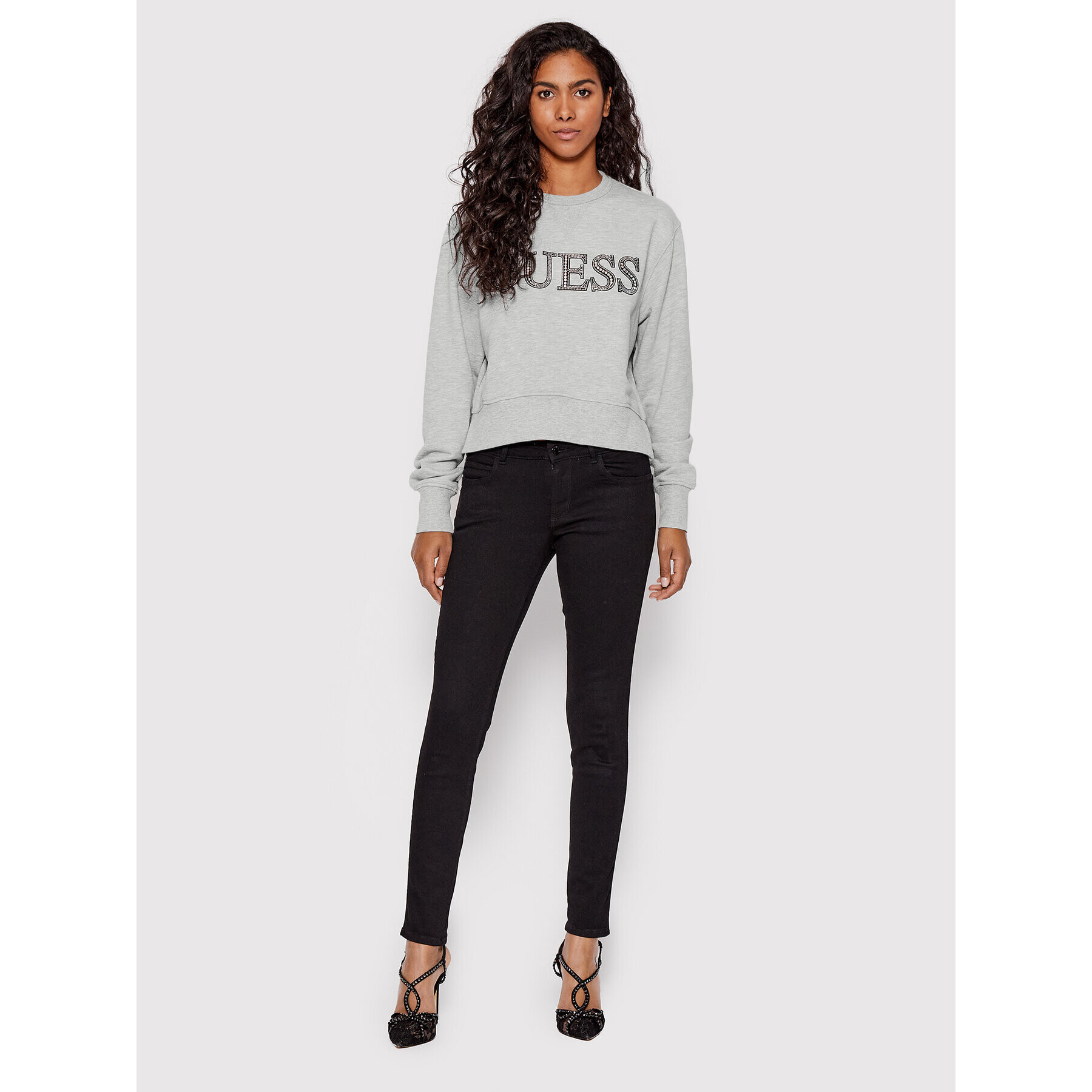 Guess Суитшърт W2YQ09 K8801 Сив Regular Fit - Pepit.bg