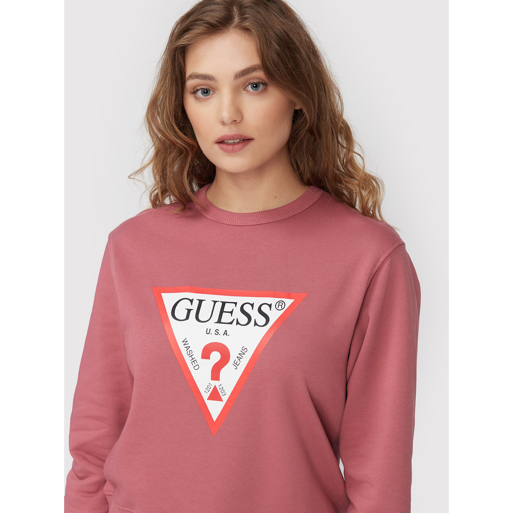 Guess Суитшърт W2YQ16 KBA10 Бордо Relaxed Fit - Pepit.bg