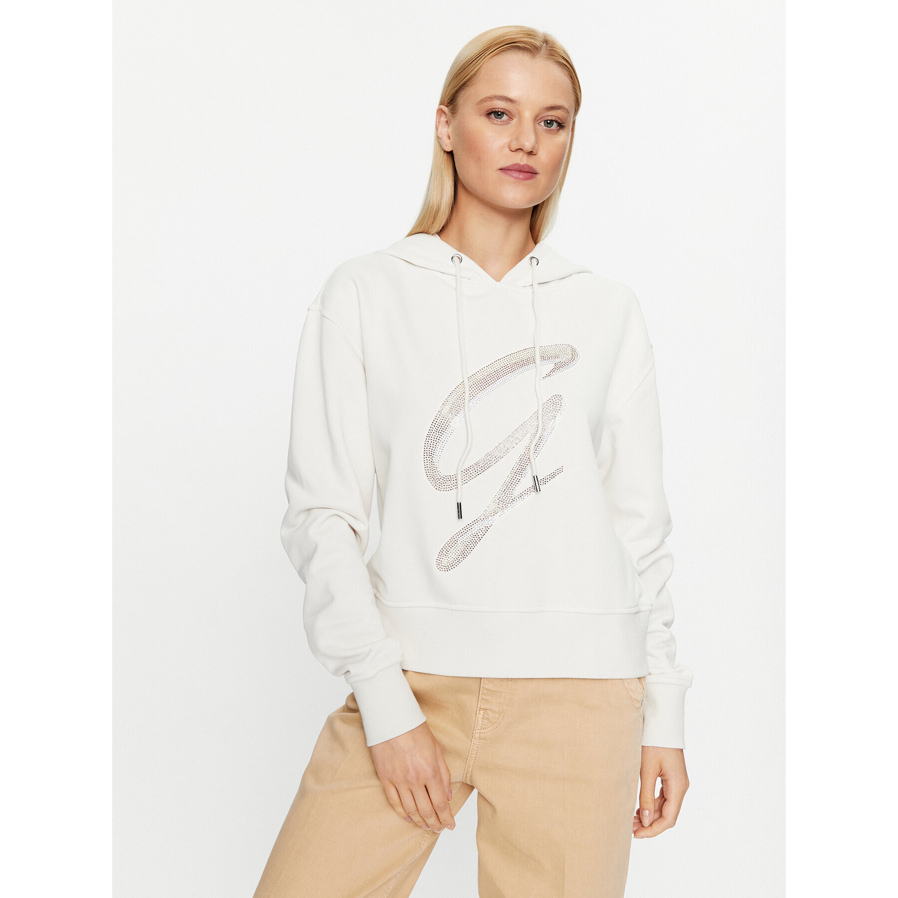 Guess Суитшърт W3BQ10 KBKM0 Екрю Regular Fit - Pepit.bg