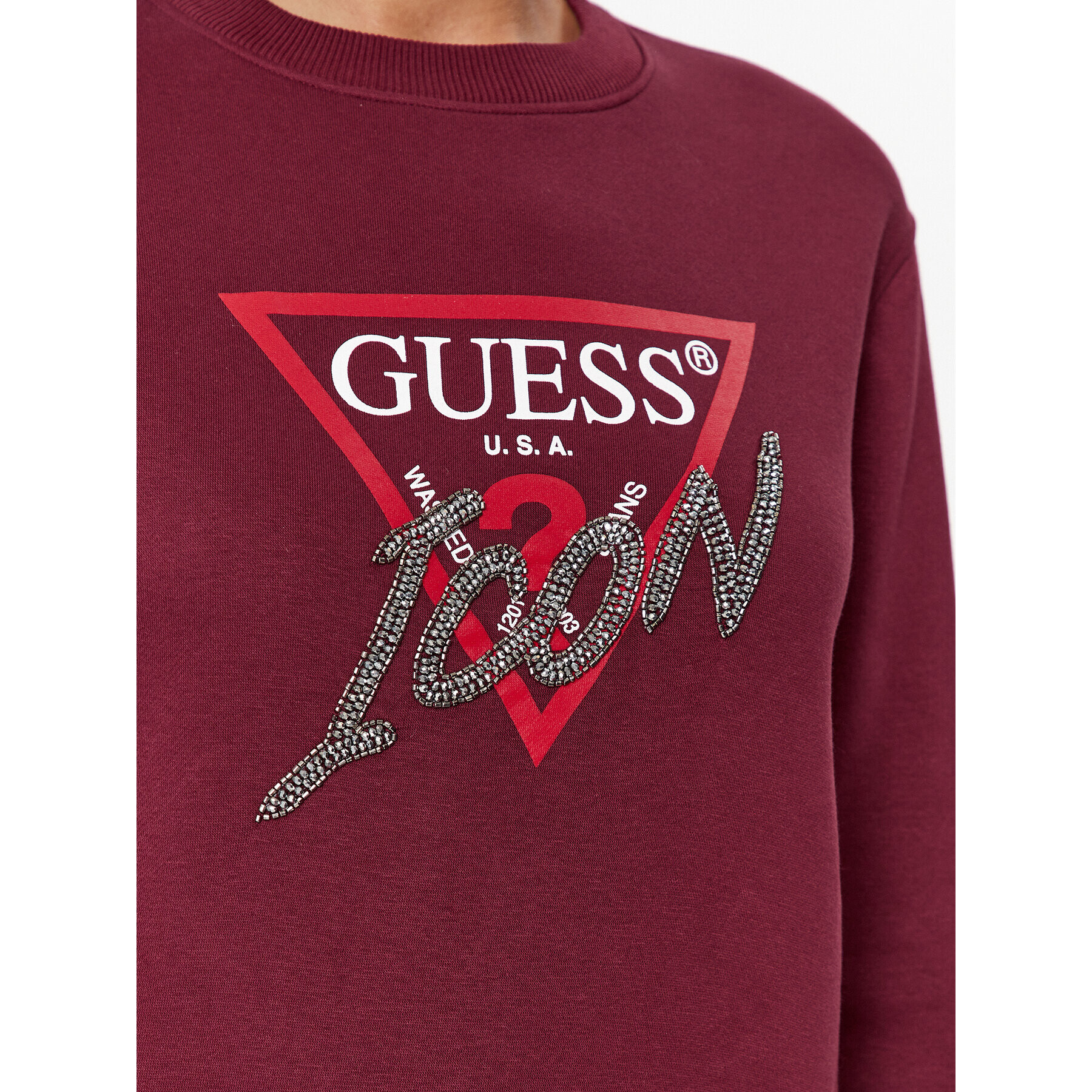 Guess Суитшърт W3BQ14 KB681 Бордо Regular Fit - Pepit.bg