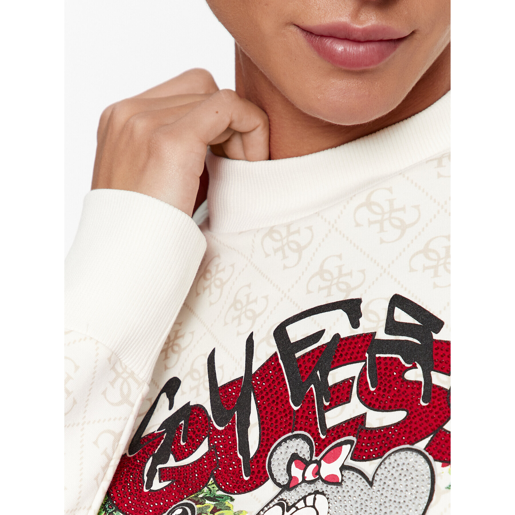 Guess Суитшърт W3BQ22 K9R31 Екрю Regular Fit - Pepit.bg