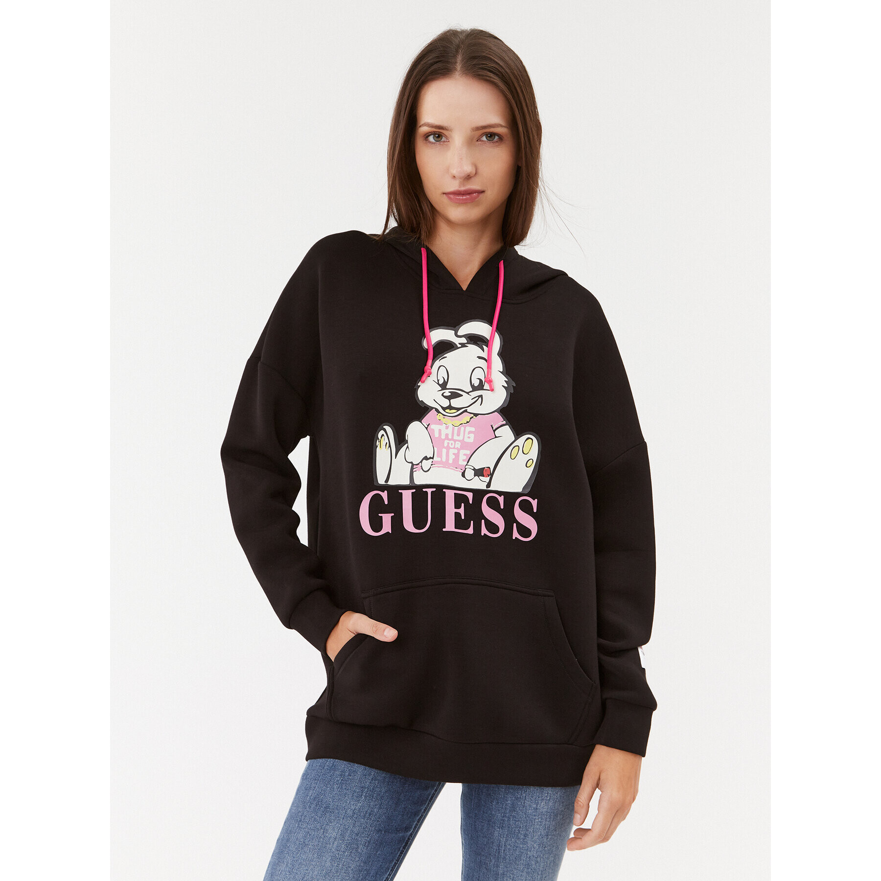 Guess Суитшърт W3BQ23 K7UW2 Черен Regular Fit - Pepit.bg