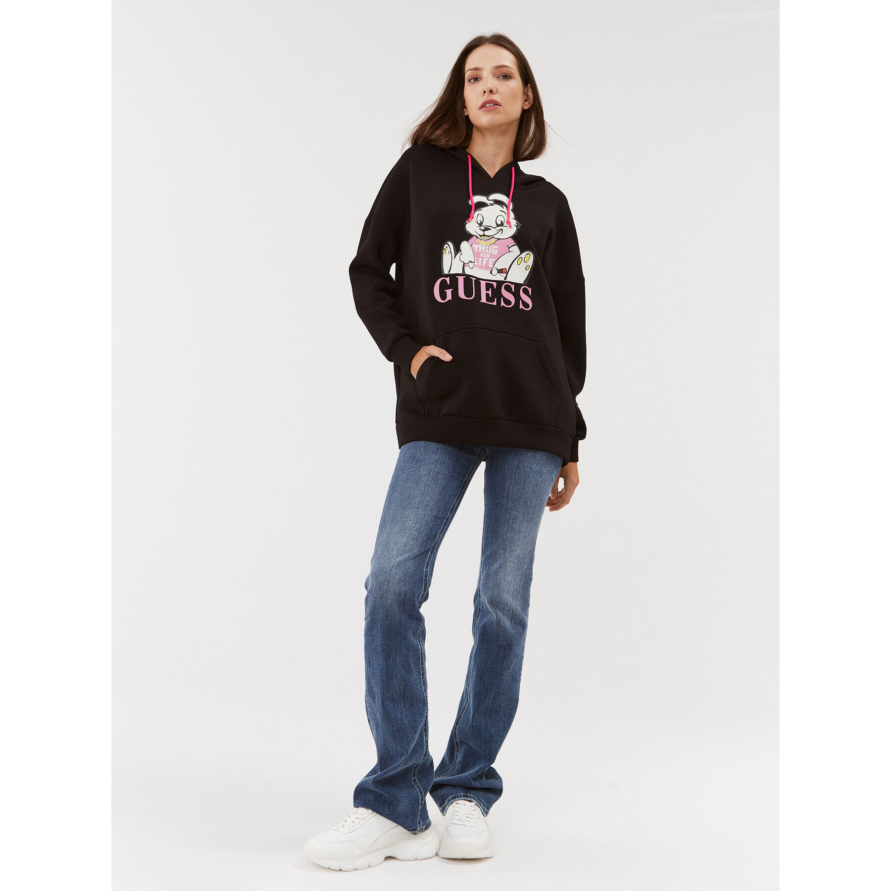 Guess Суитшърт W3BQ23 K7UW2 Черен Regular Fit - Pepit.bg