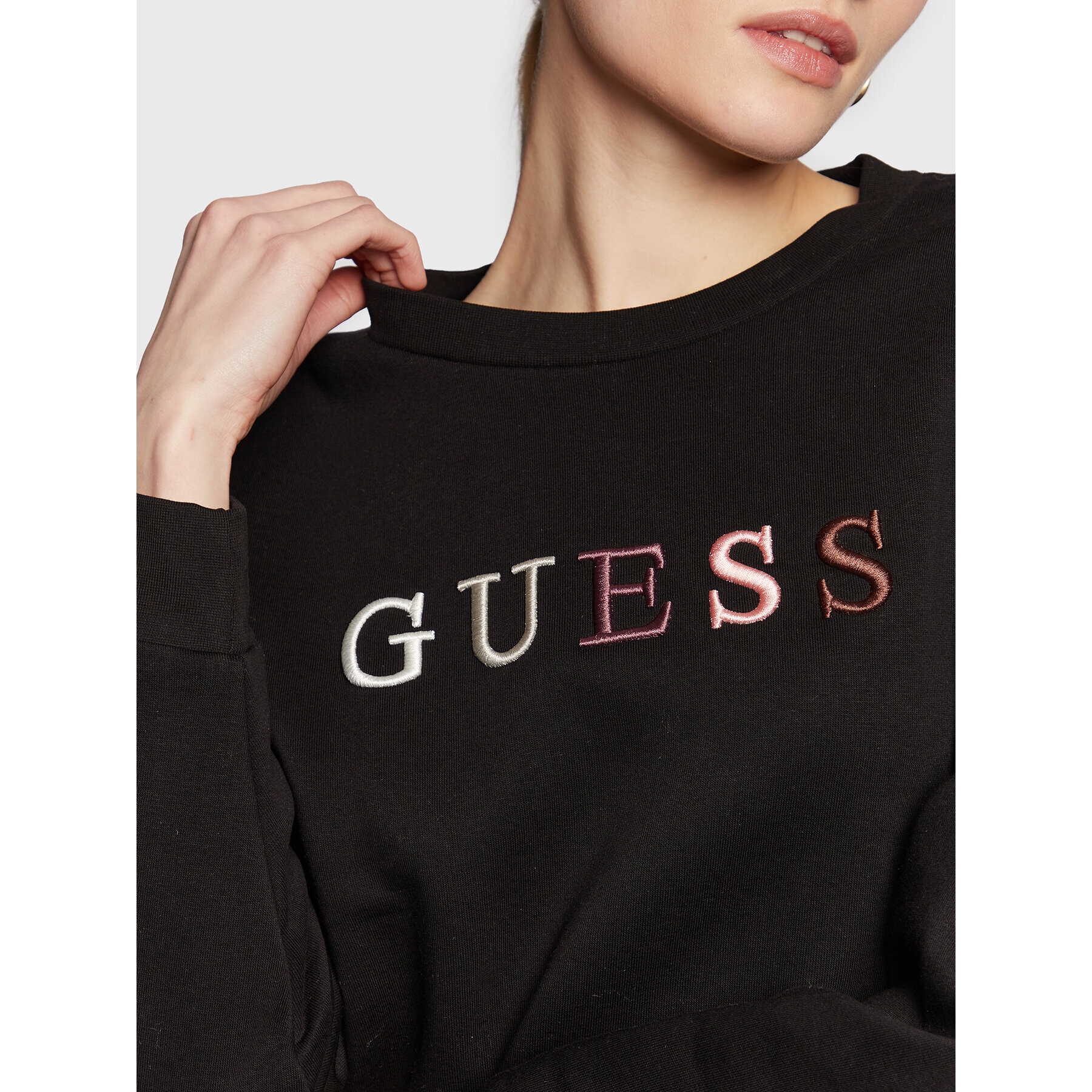 Guess Суитшърт W3RQ05 K9Z22 Черен Regular Fit - Pepit.bg