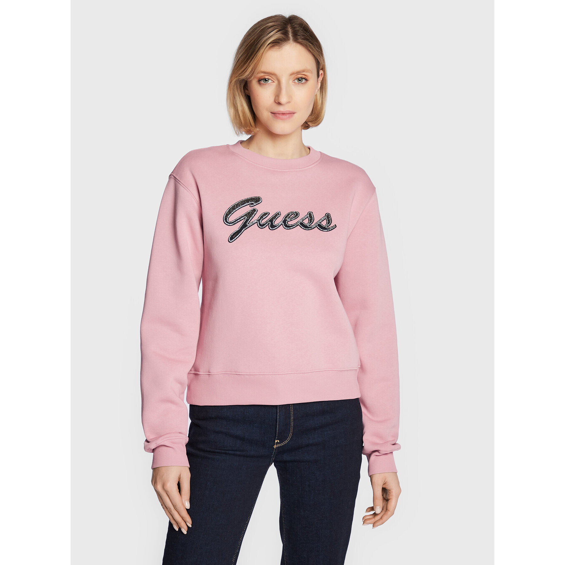 Guess Суитшърт W3RQ10 K9Z21 Розов Relaxed Fit - Pepit.bg