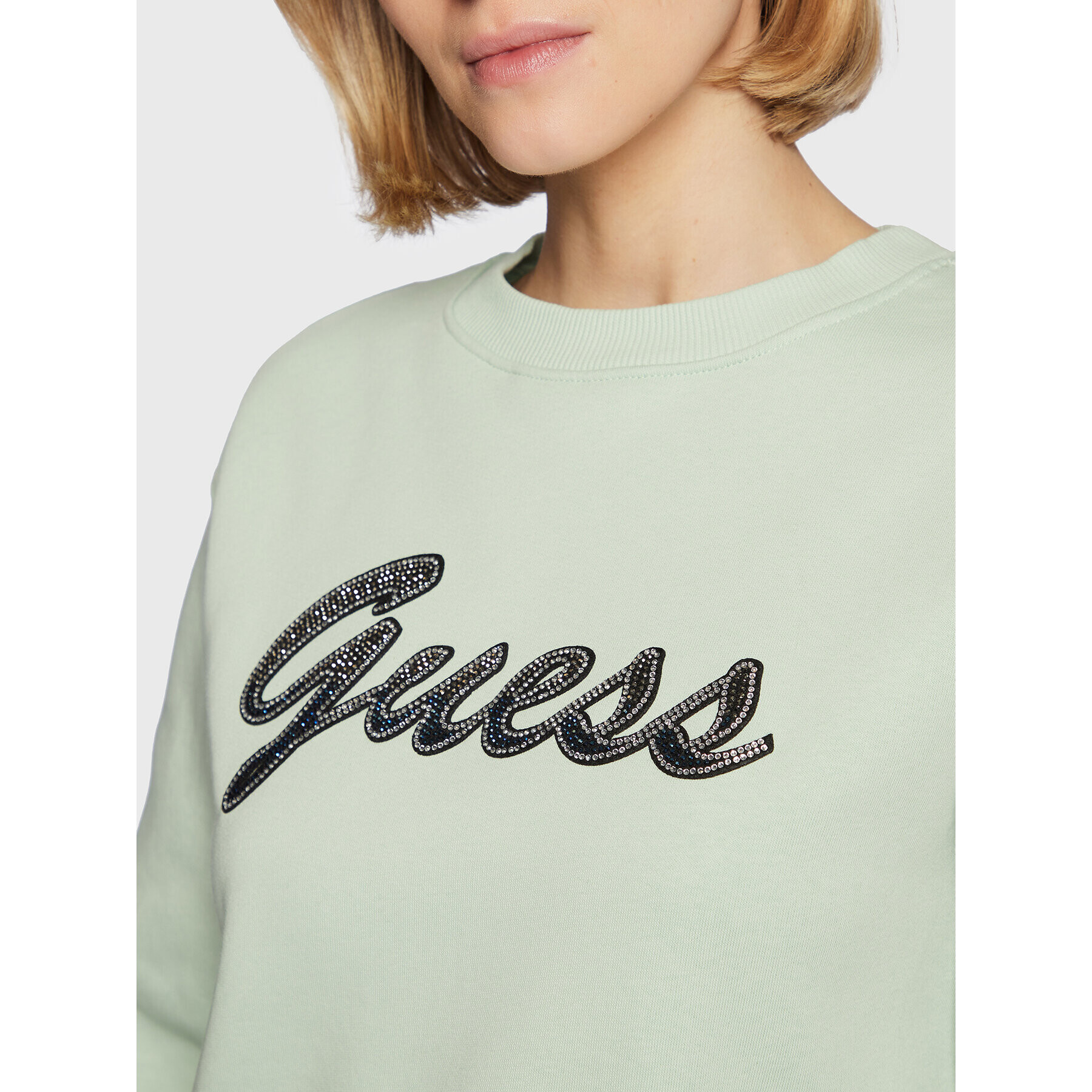 Guess Суитшърт W3RQ10 K9Z21 Зелен Regular Fit - Pepit.bg