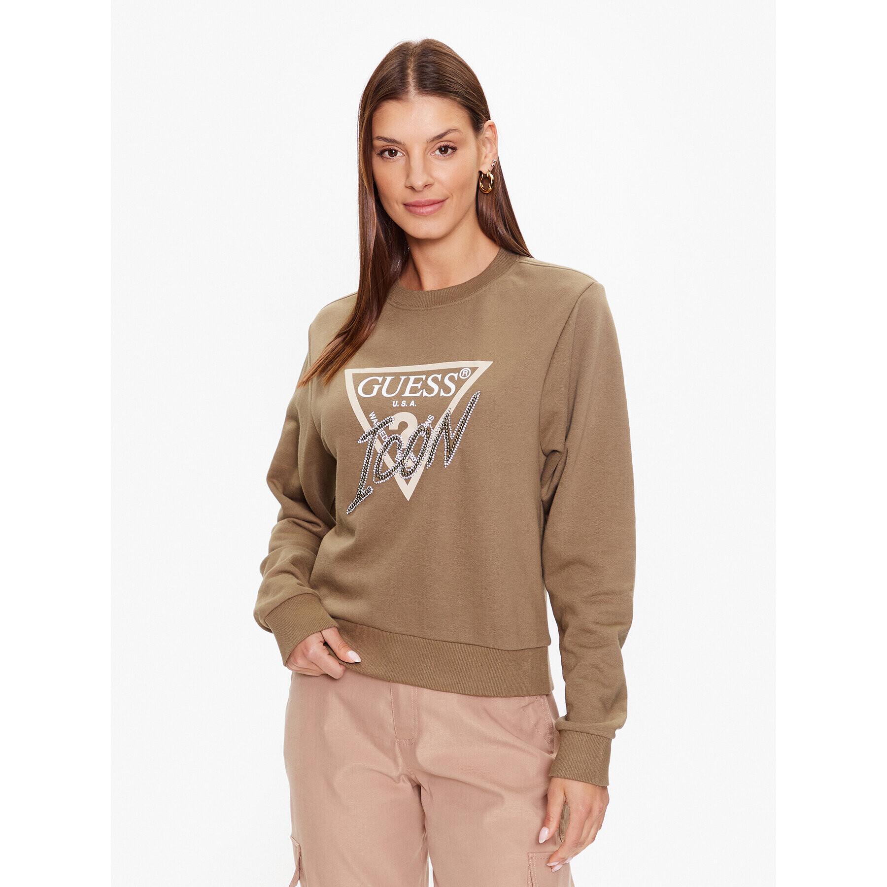 Guess Суитшърт W3YQ01 KB683 Зелен Regular Fit - Pepit.bg