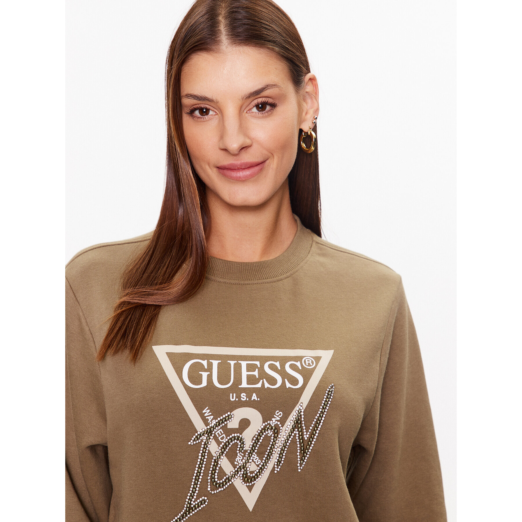 Guess Суитшърт W3YQ01 KB683 Зелен Regular Fit - Pepit.bg
