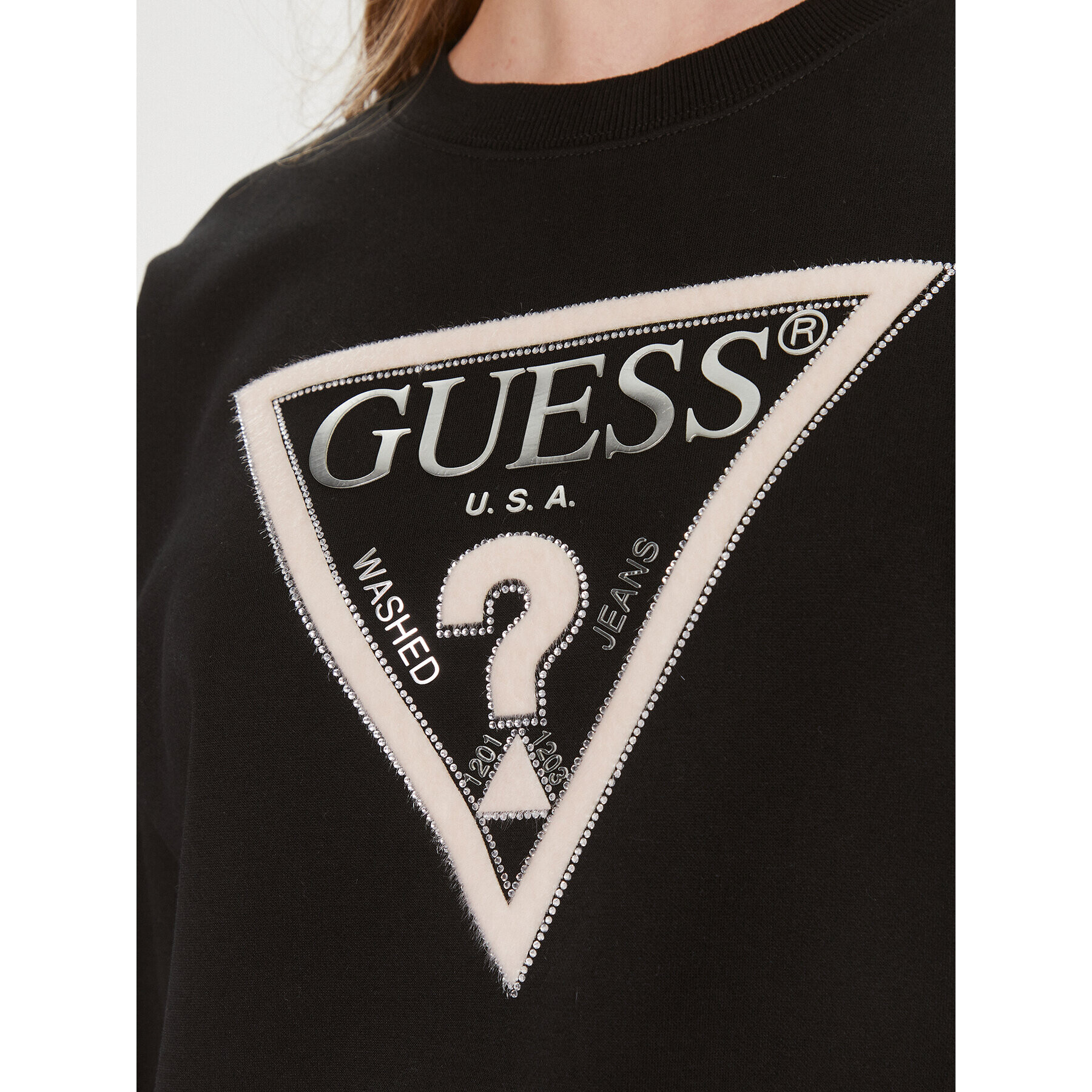 Guess Суитшърт W4RQ13 KC5H2 Черен Regular Fit - Pepit.bg